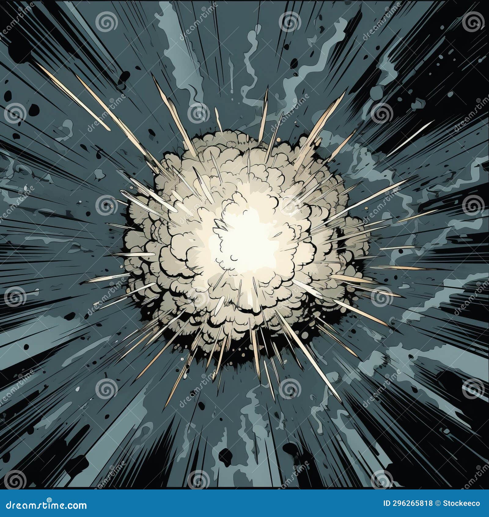 retro comic book style supernova explosion  art