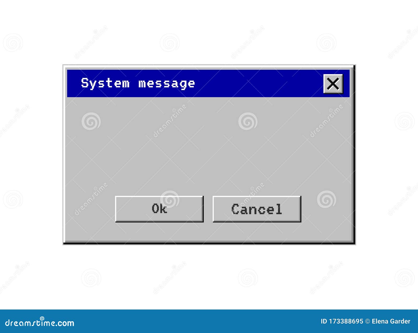 retro computer window. old user interface warning message. retro browser and error message popup