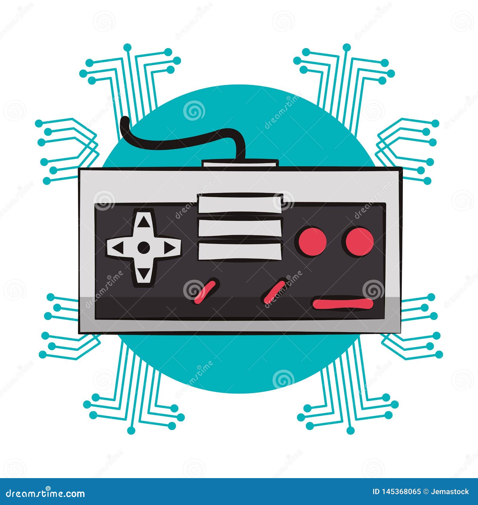 retro console gamepad techno emblem