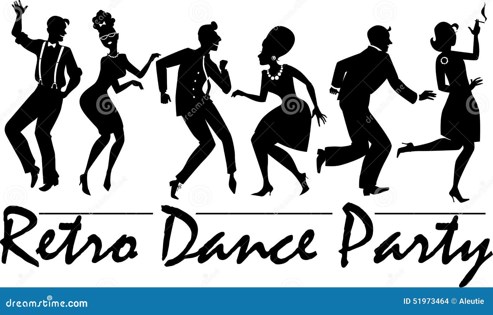 Retro dance party stock vector. Illustration of twist ...
