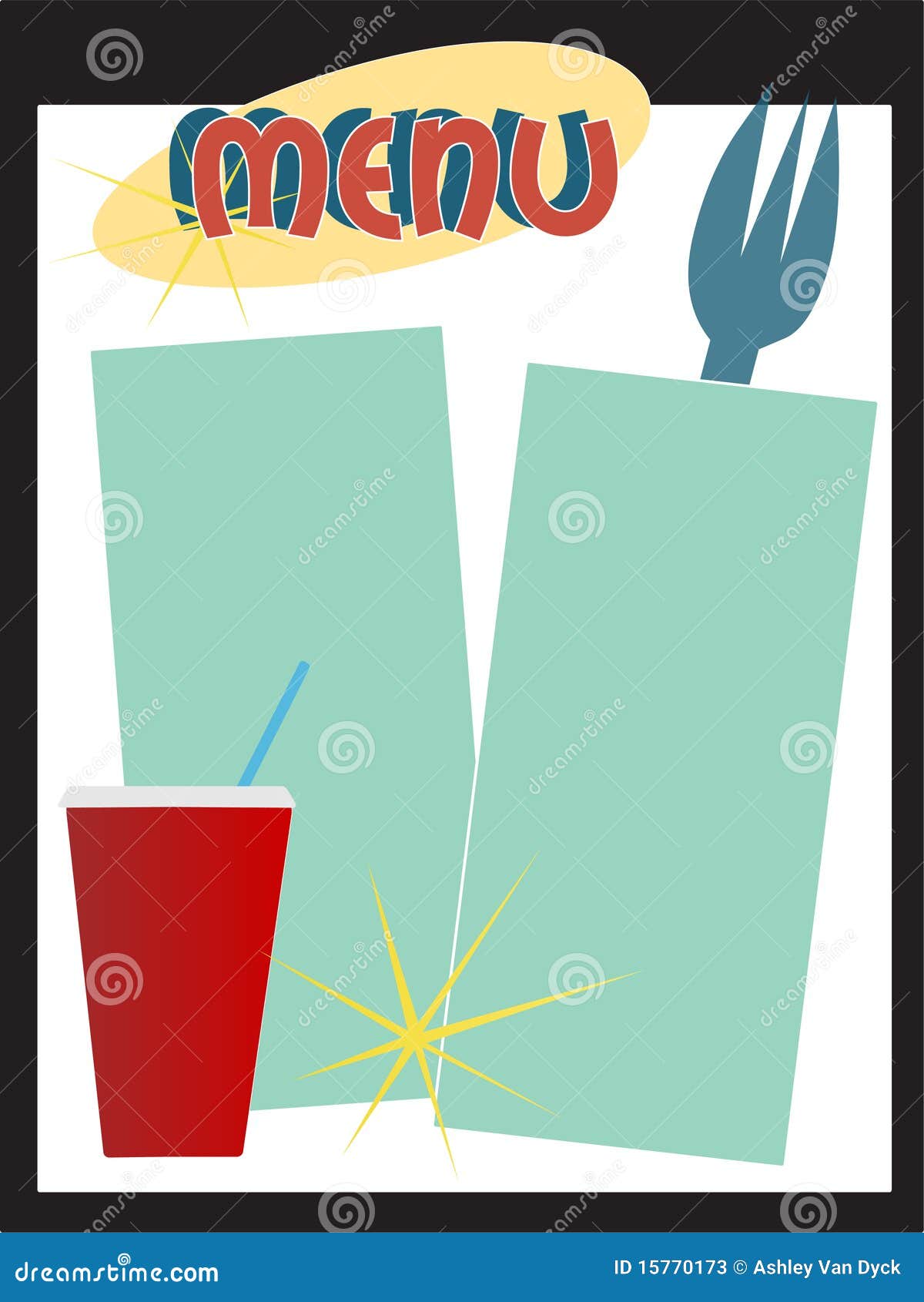 Retro diner menu stock vector. Illustration of diner - 23 With 50S Diner Menu Template