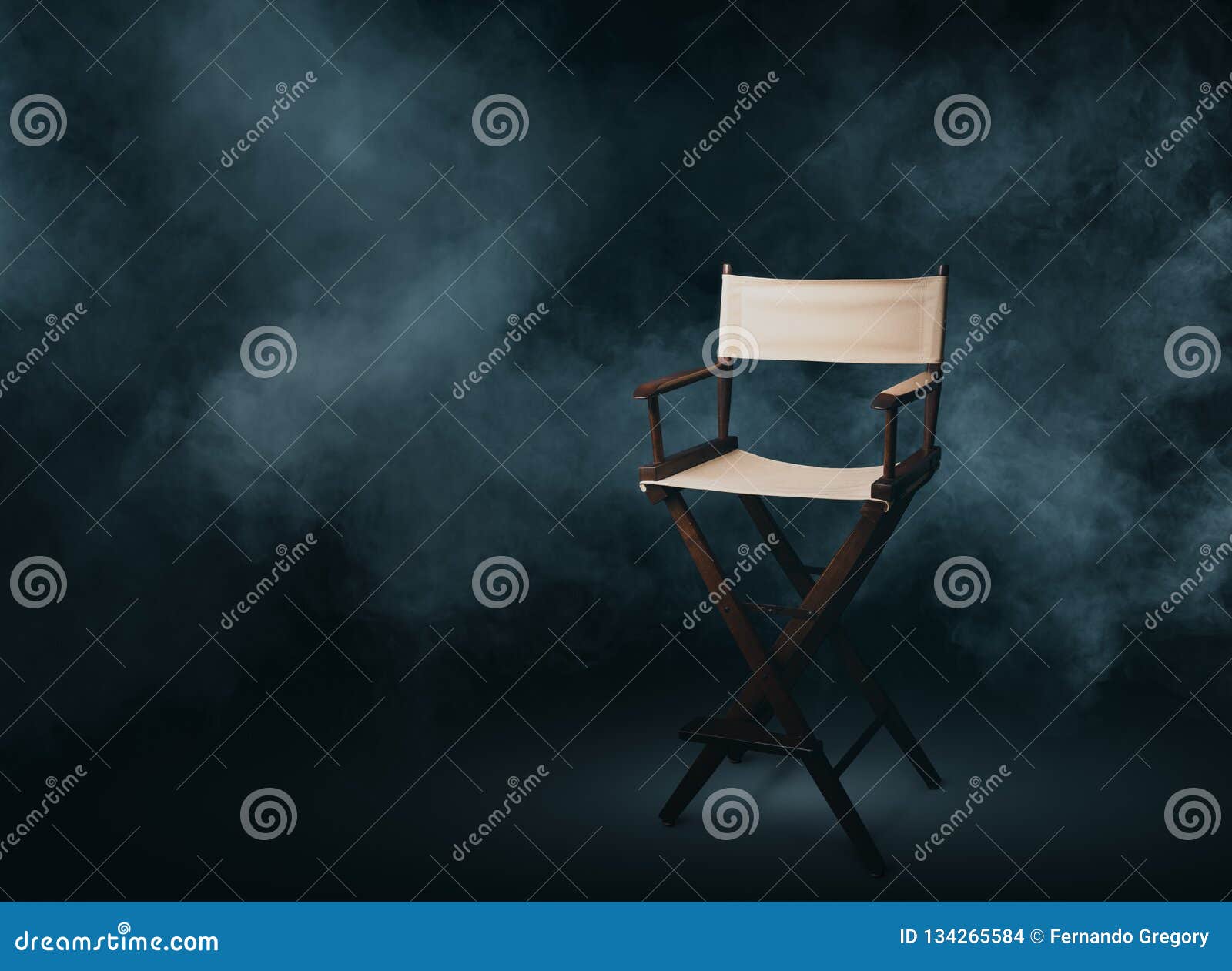retro director chair on gray