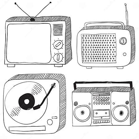 Retro electronics stock vector. Illustration of electronic - 26590055