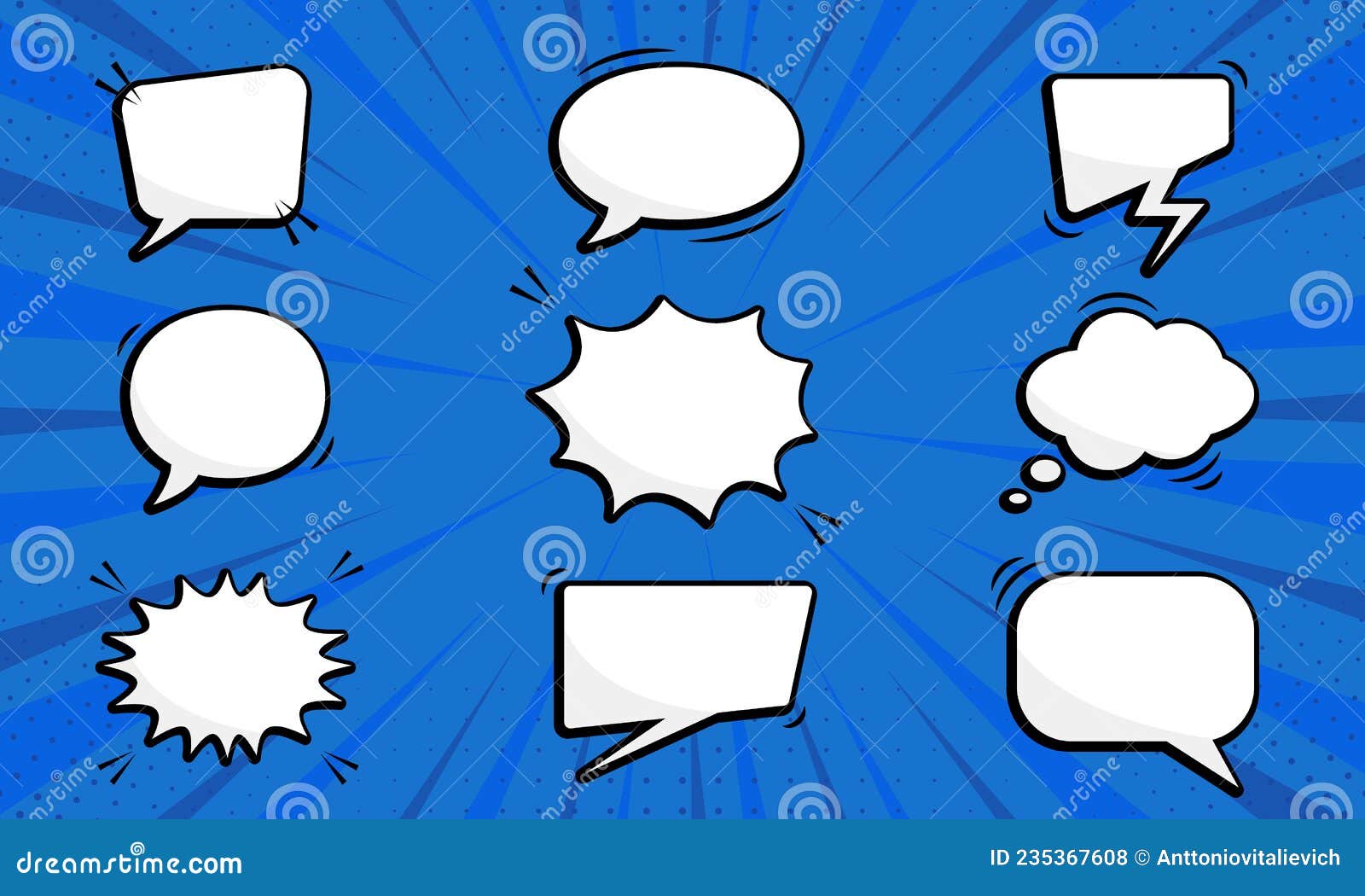 Retro Empty Comic Speech Bubbles Set for Dialog, Message. Funny Cartoon Speech Balloons with Halftone Stock Vector - Illustration of badge, template: 235367608 Retro Empty Comic Speech Bubbles Set for Dialog, Message. Funny Cartoon Speech Balloons with Halftone Stock Vector - Illustration of badge, template: 235367608