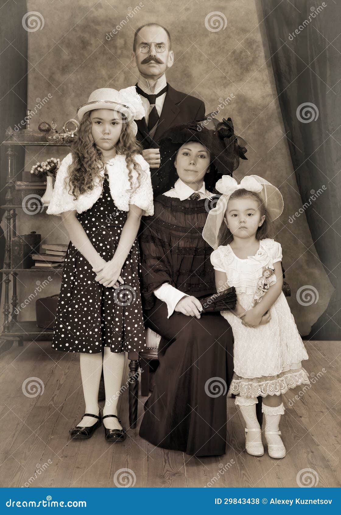 Retro family portrait stock photo. Image of antique, girls - 29843438