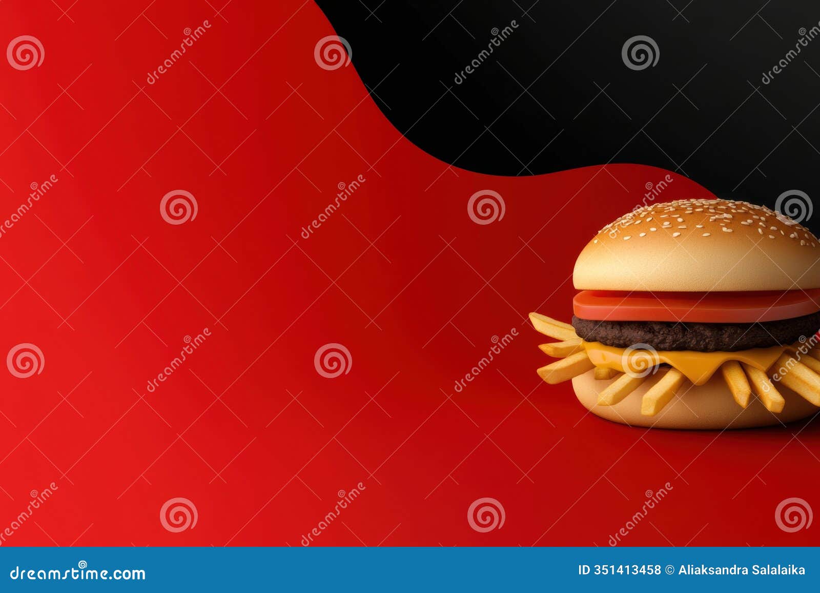 retro fast food art, pop art drawing features fast-food s like burgers and fries, against a retro color scheme