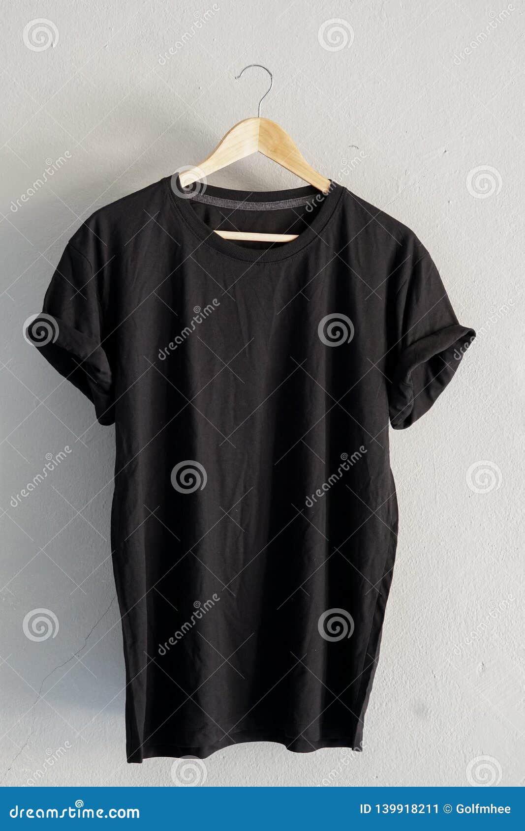 Download Retro Fold Black Cotton T-Shirt Clothes Mock Up Template ...