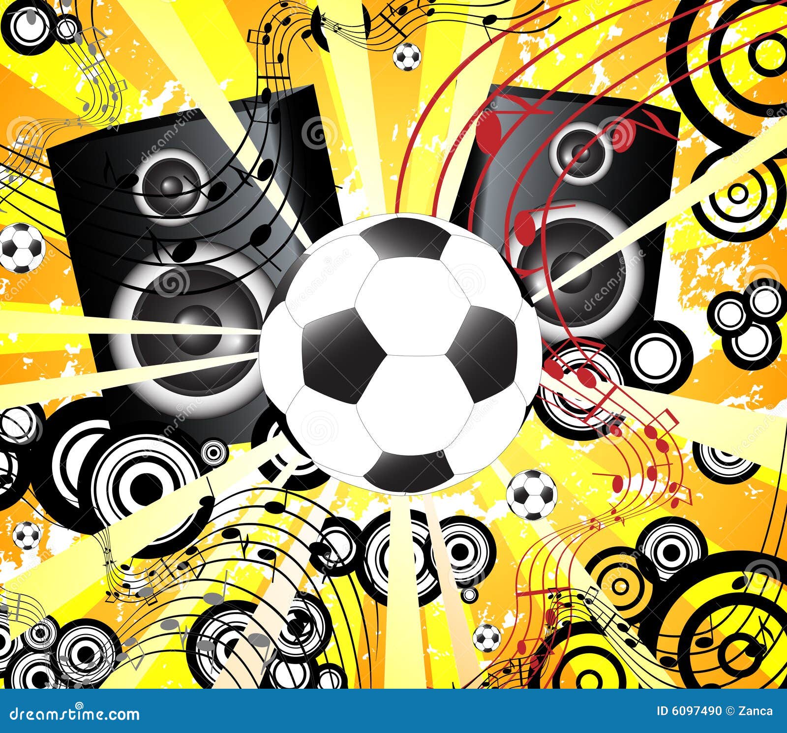 Retro football and party stock vector. Illustration of ball - 6097490