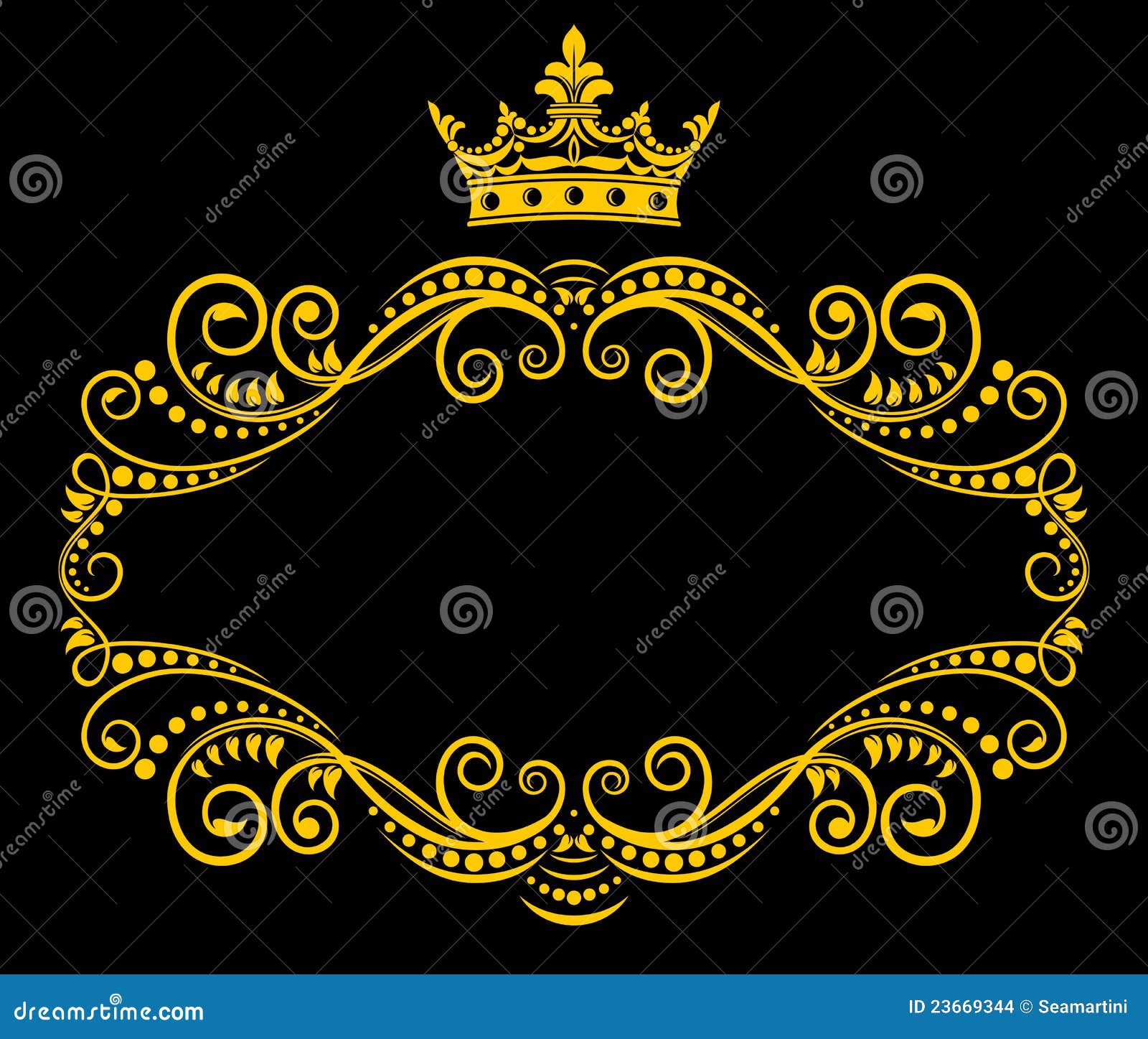 Retro Frame with Royal Crown Stock Vector Illustration of emblem