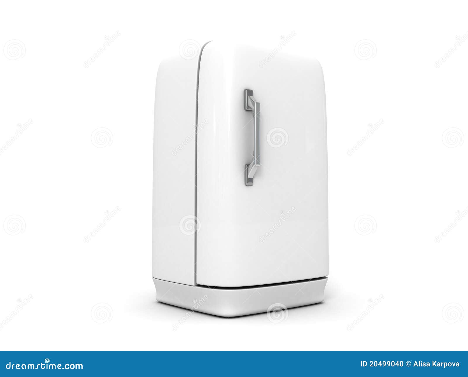 Retro Fridge Isolated on White Stock Illustration Illustration of