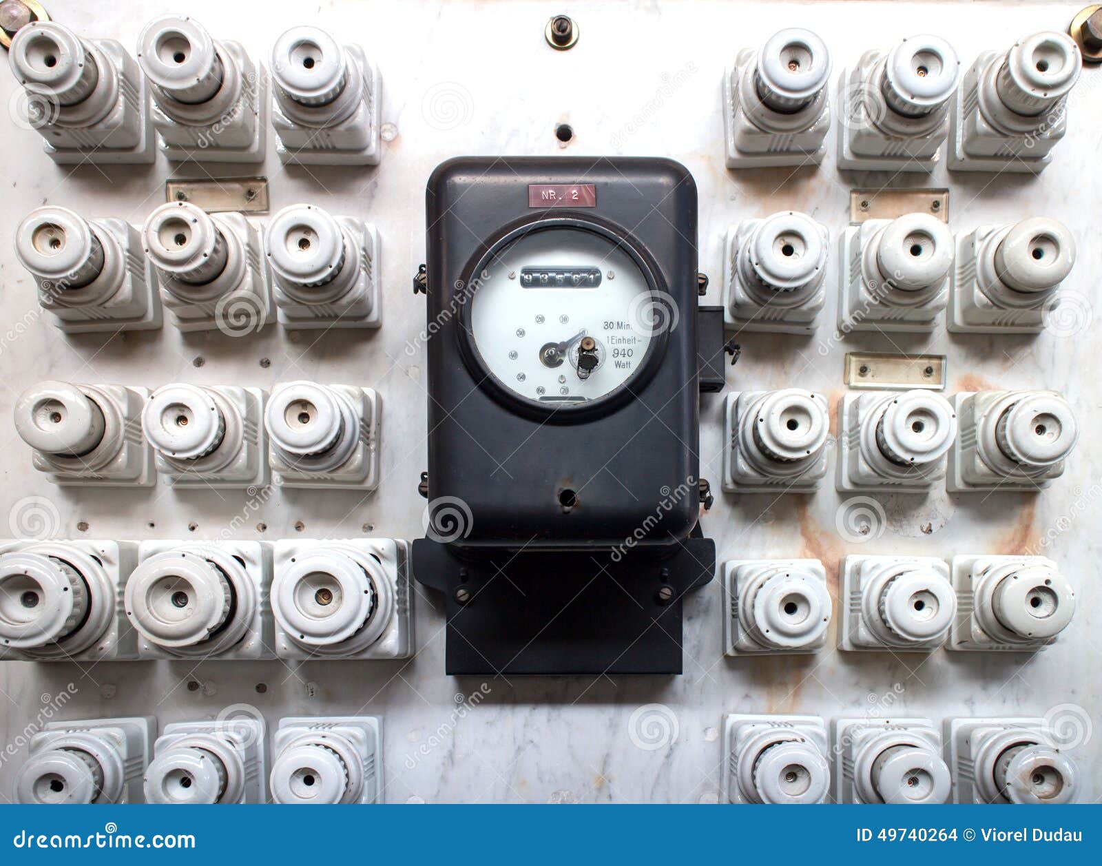 Retro fuses panel stock photo. Image of switchgear, supply 49740264