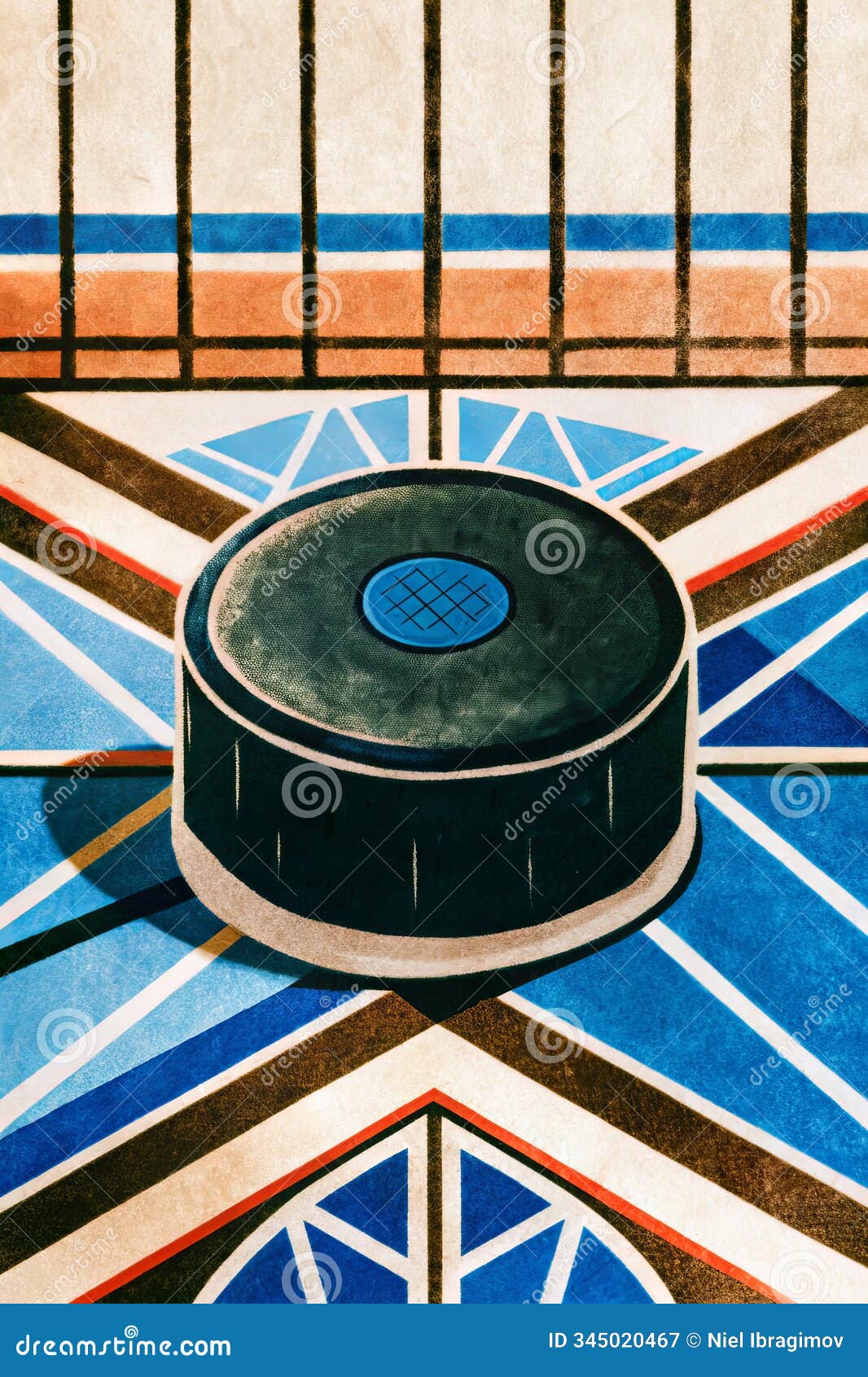retro futuristic art deco  with central geometric 