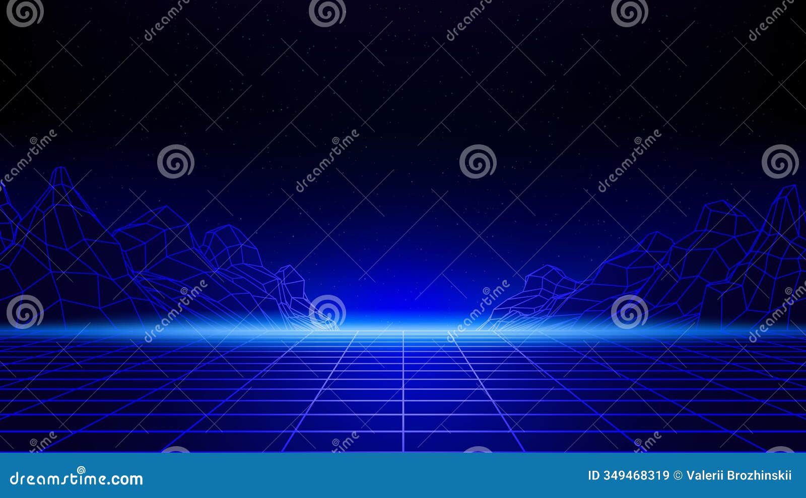 retro futuristic background. synthwave 80s style, neon color. laser, neon grid. starry sky background, mesh, grid floor, mountain