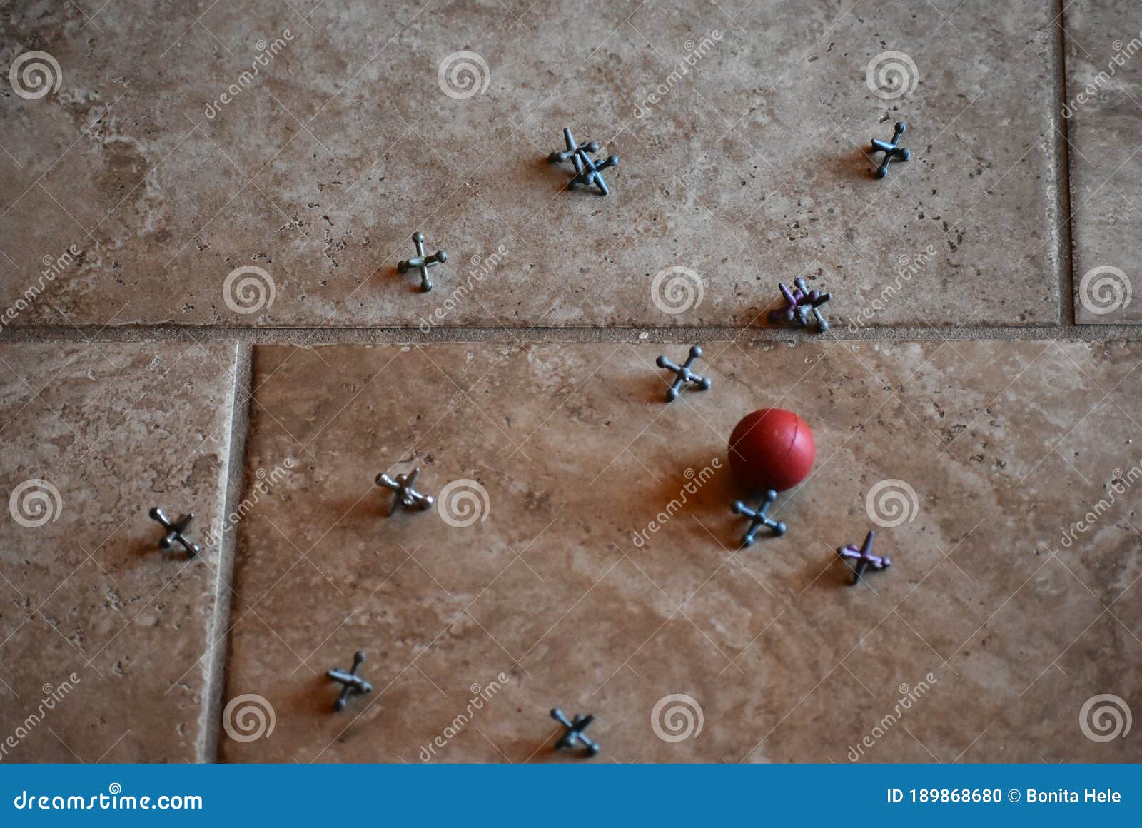 Game Of Jacks, Very Famous Vintage Children RoyaltyFree Stock Image