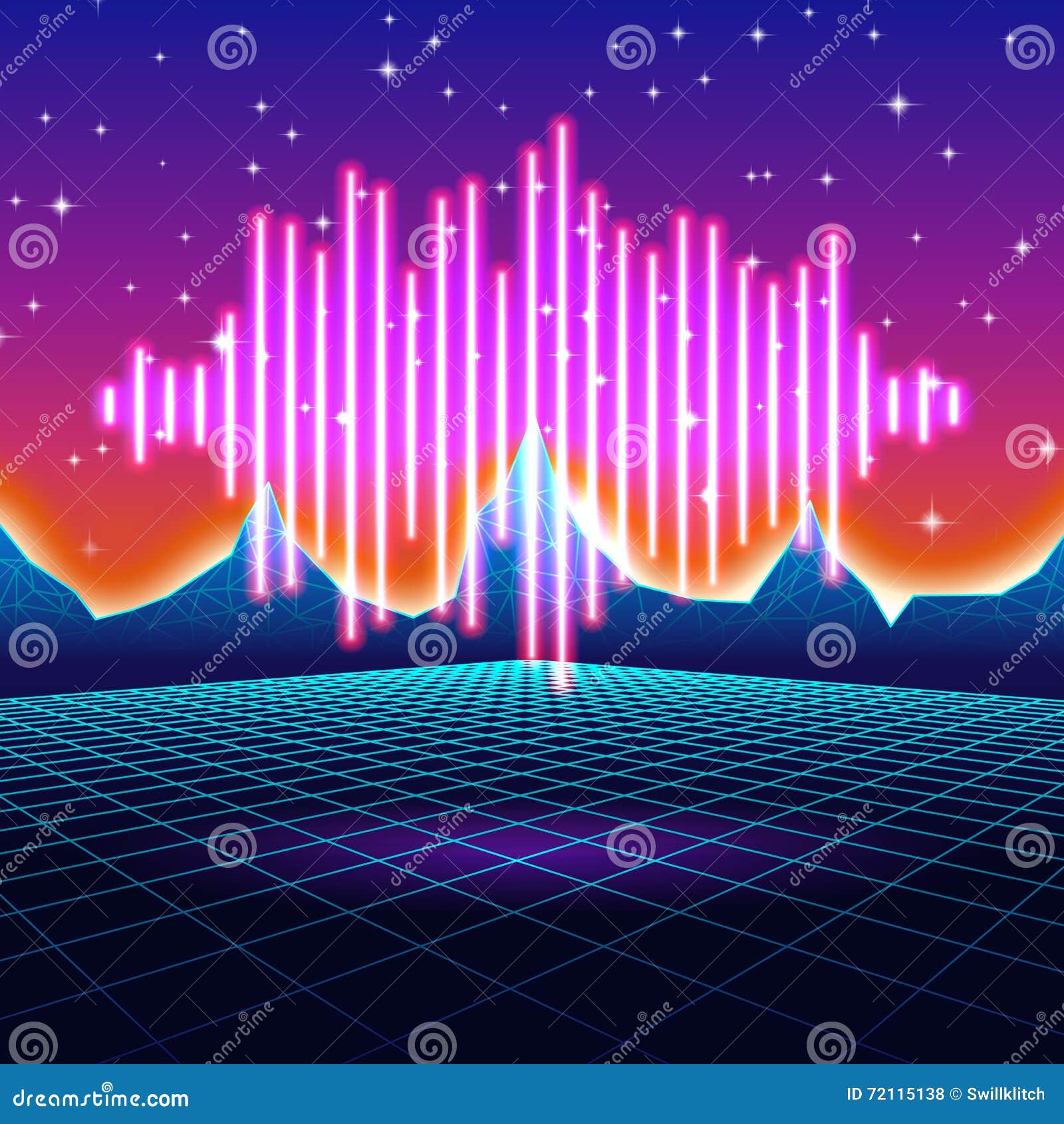 Retro Gaming Neon Background with Shiny Music Wave Stock Vector - Tận hưởng niềm đam mê với hình nền game hoài cổ neon với sóng âm nhạc lấp lánh. Đây là một tác phẩm nghệ thuật vector độc đáo, mang đến cho người xem một không gian tuyệt vời để thư giãn và thưởng thức âm nhạc. Hãy chuẩn bị tinh thần cho một cuộc phiêu lưu đầy màu sắc và sáng tạo cùng những trò chơi hoài cổ.