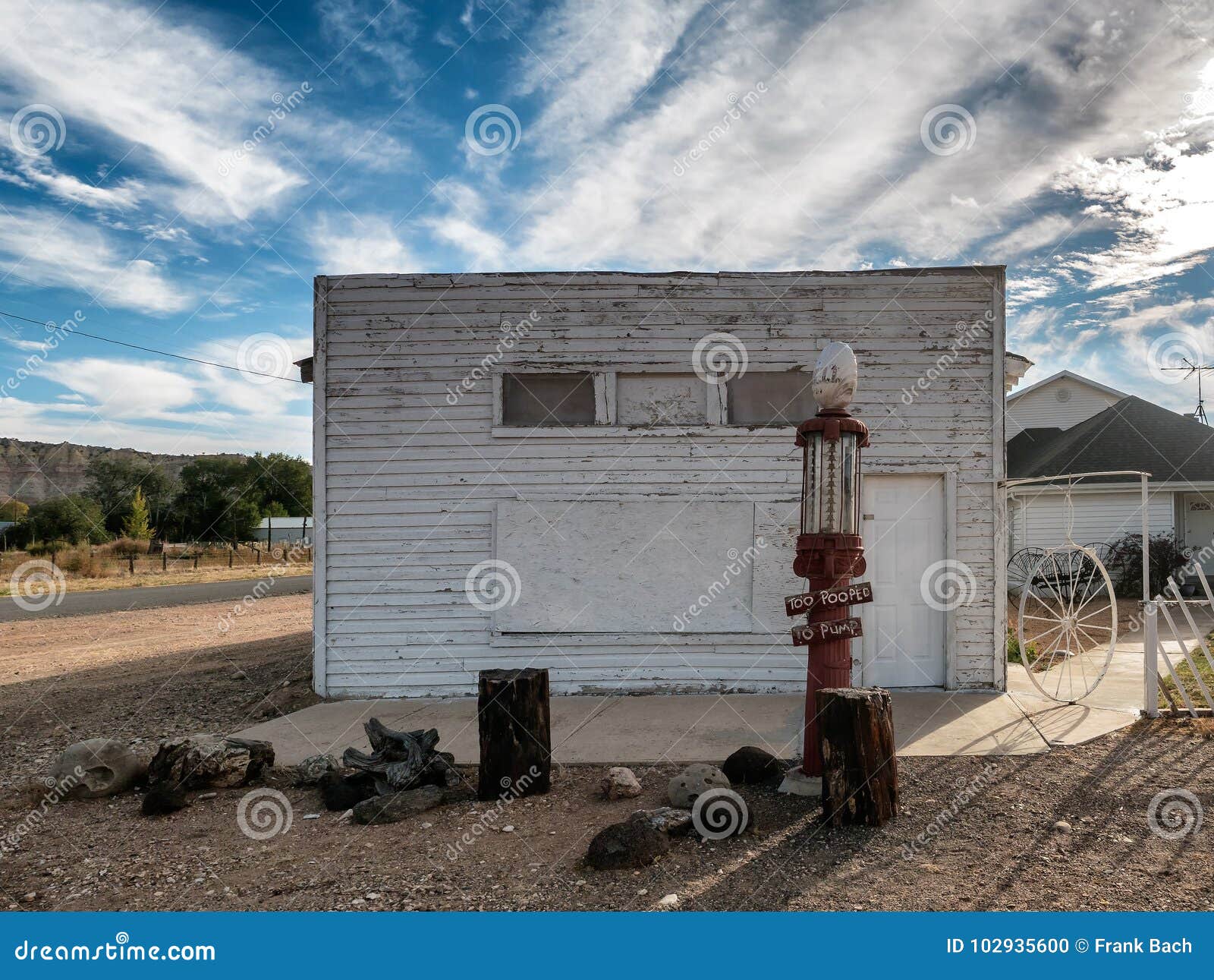 Retro Gas Station in Cannonville Near Bryce, Utah Stock Photo Image