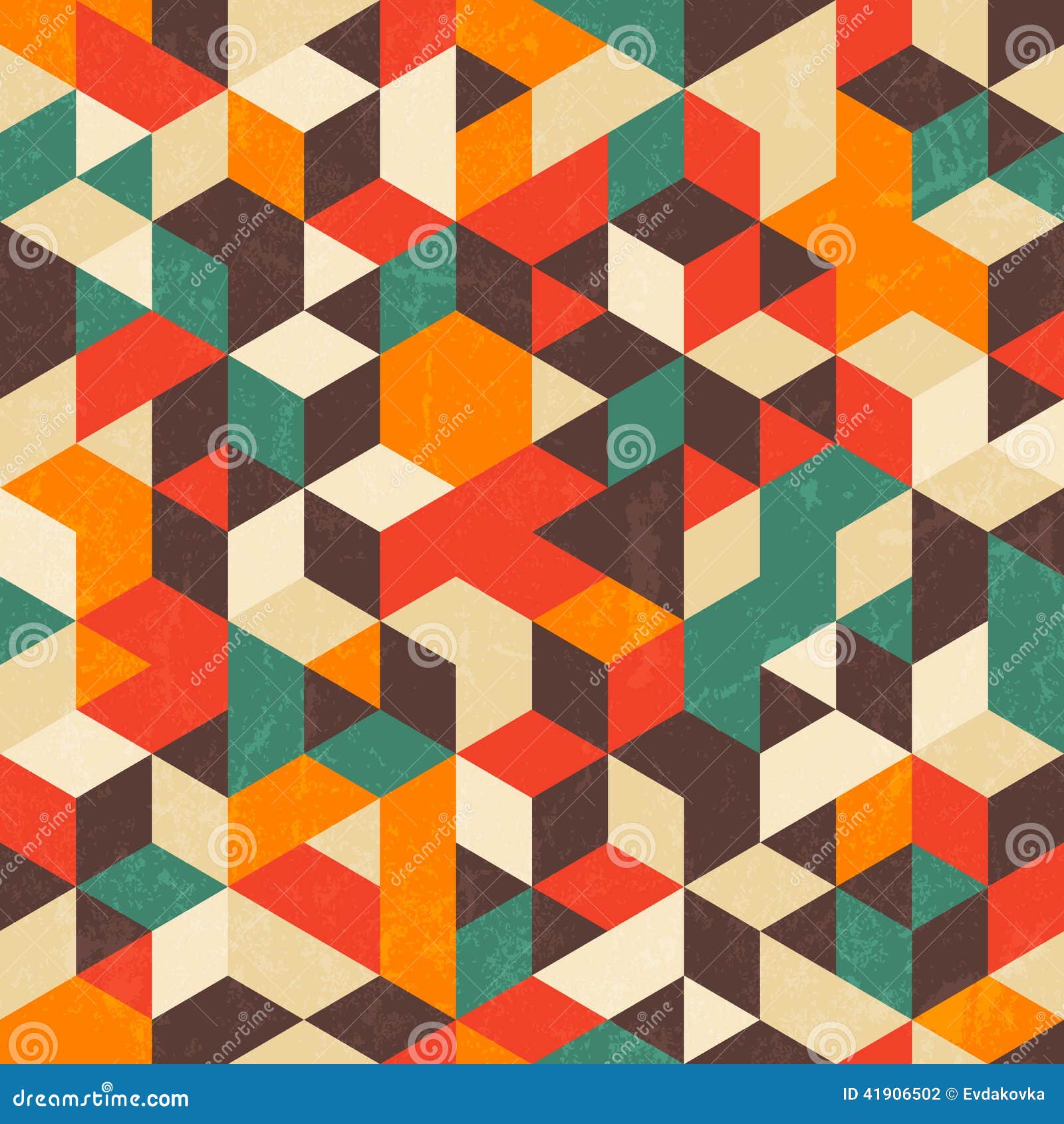 retro geometric pattern with grunge texture.