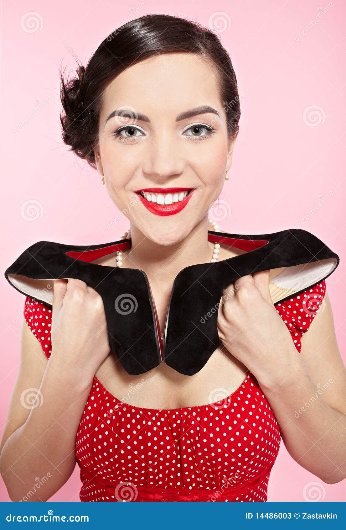 Retro girl stock image. Image of happy, fashioned, makeup 14486003