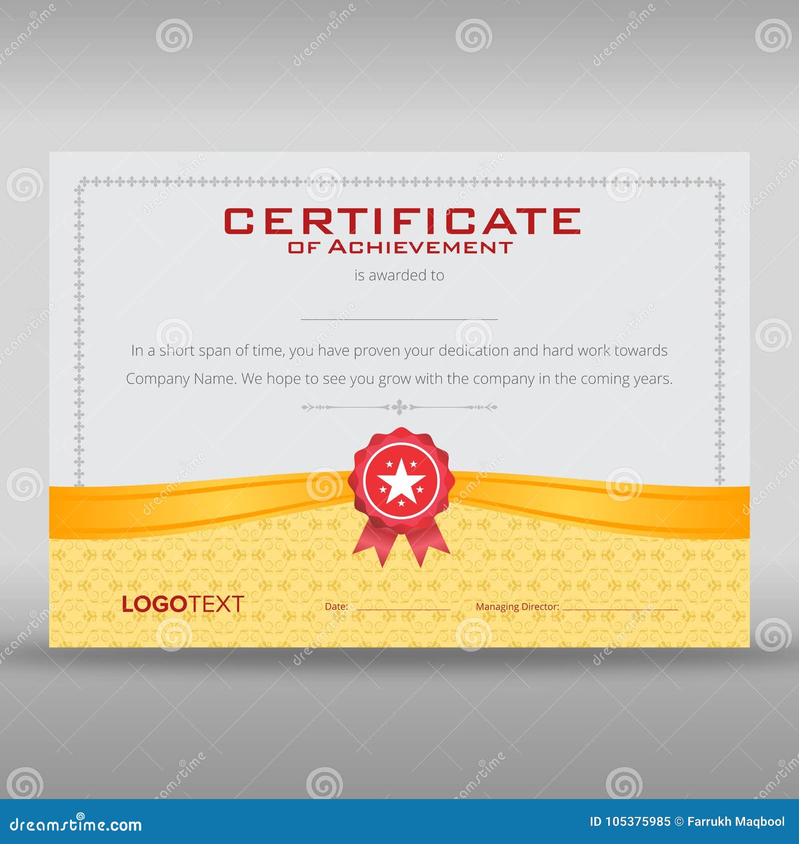 retro gold and grey certificate stock vector illustration of