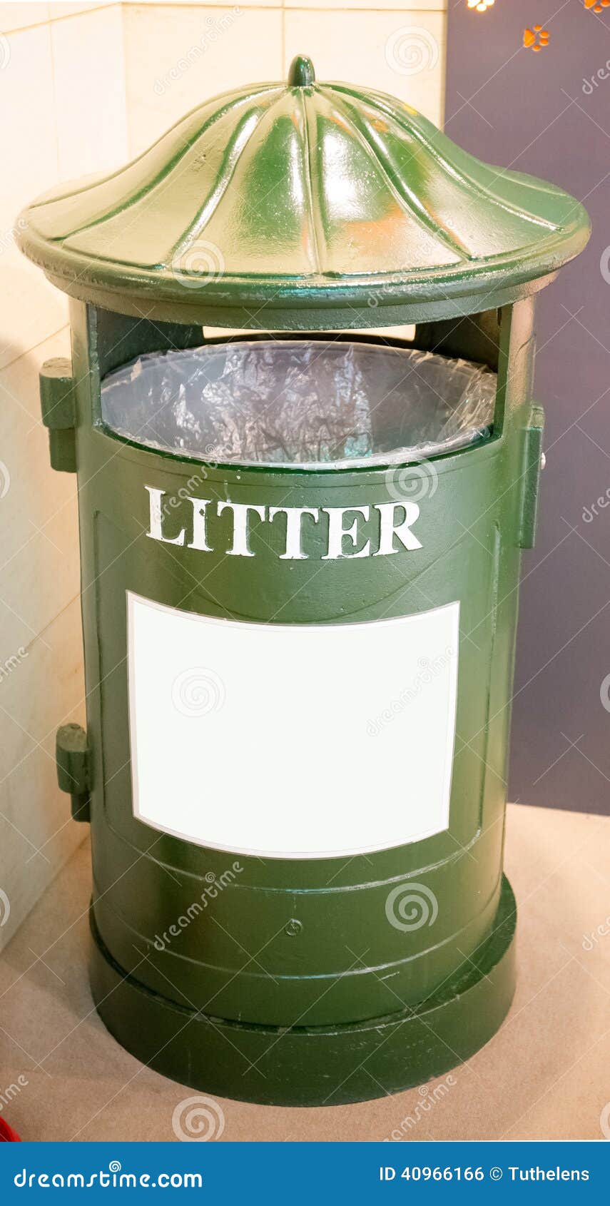 Retro green garbage stock photo. Image of british, waste 40966166