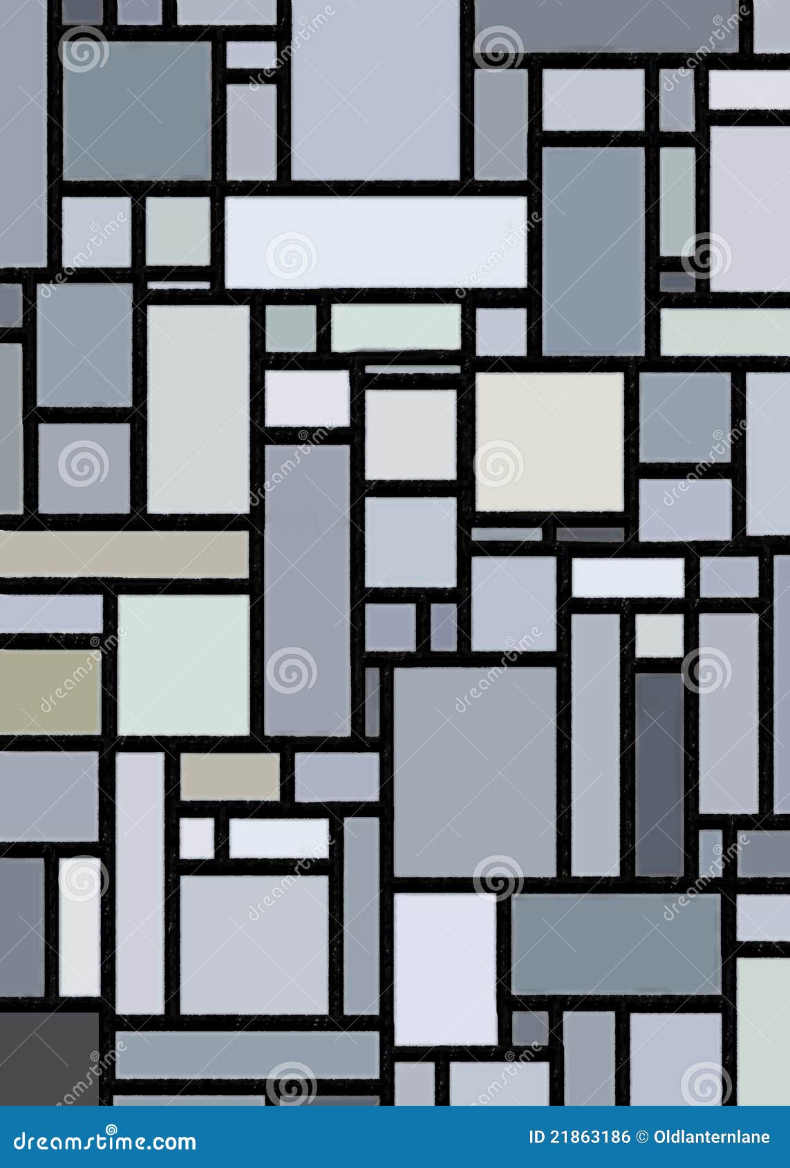 retro grey block mondrian inspired art