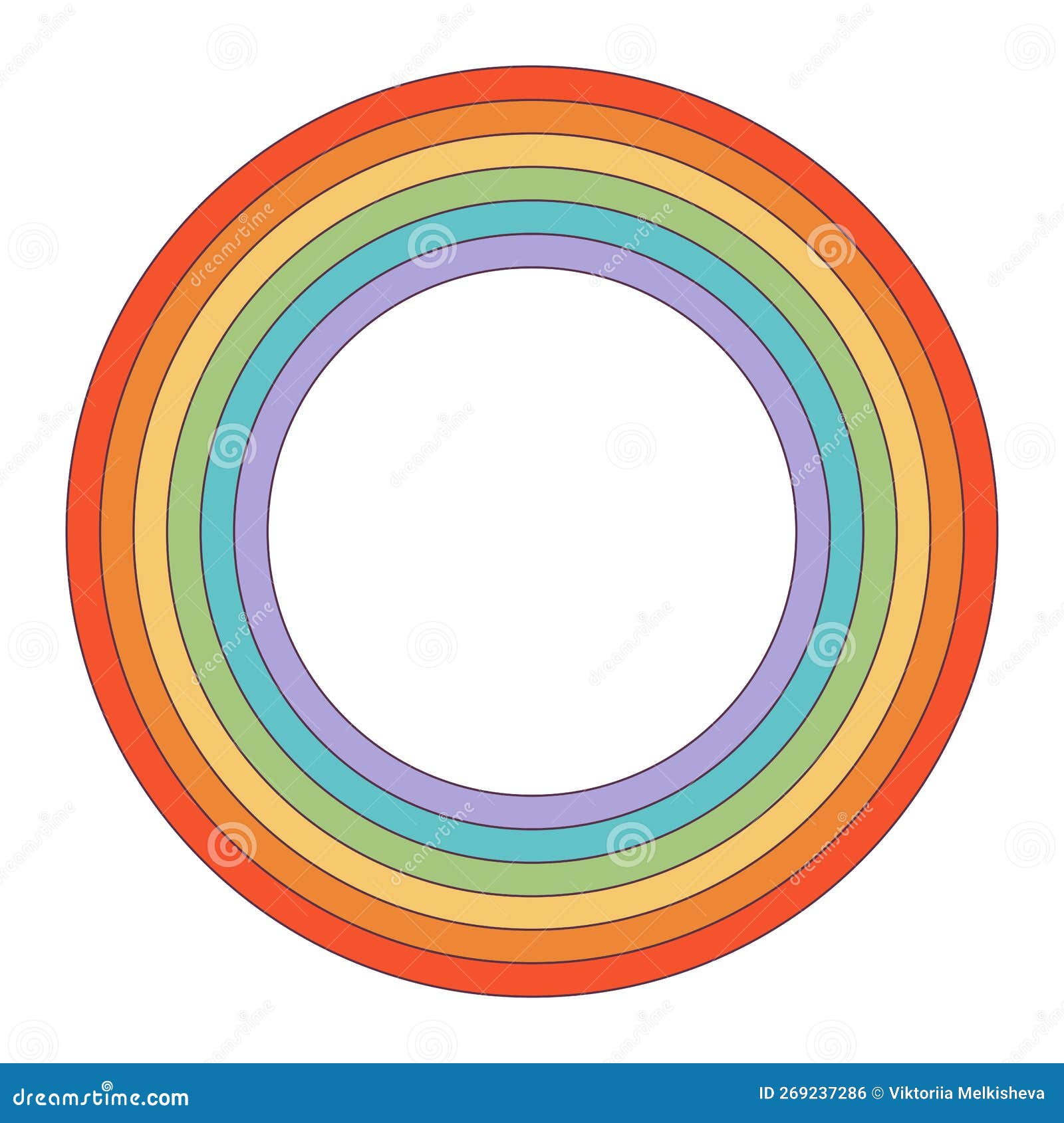 Retro Groovy Rainbow Hipster Circle. Psychedelic Hippie Rainbows Wave Stock  Vector - Illustration of happy, sticker: 269237286