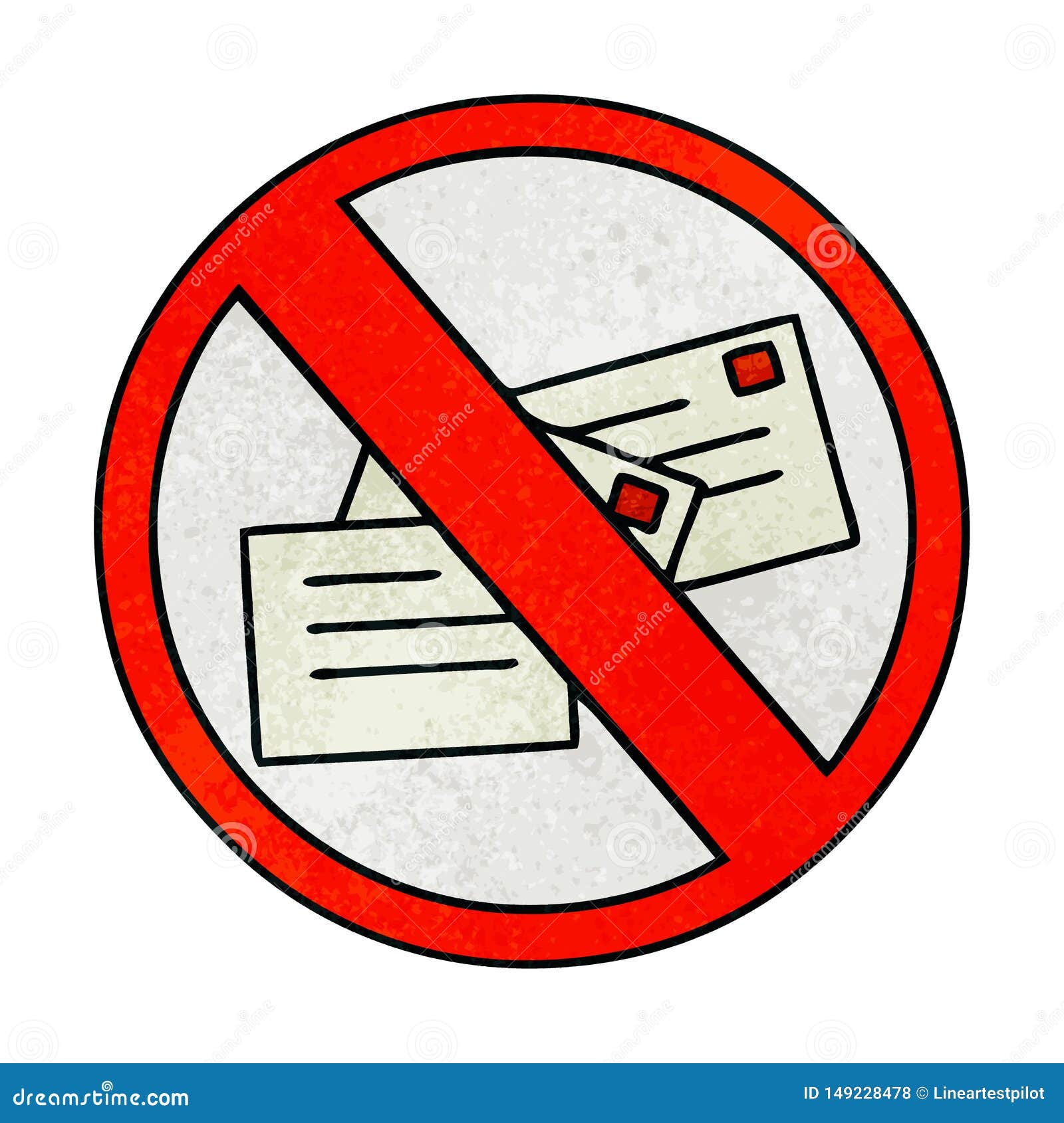 Cartoon No Letters Sign Symbol Post Cute Illustration Retro Freehand