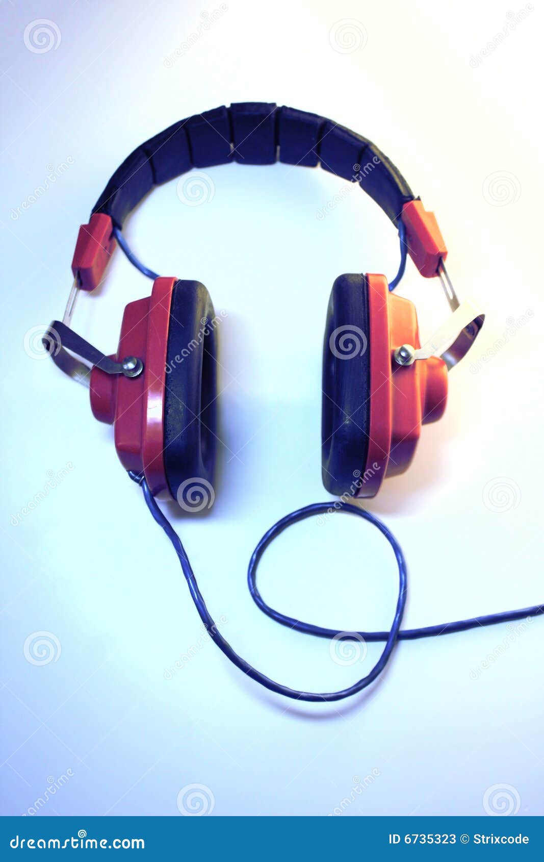 Retro headphones stock image. Image of close, retro, entertainment