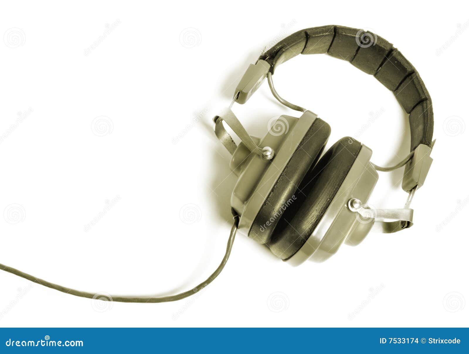 Retro headphones stock photo. Image of audio, equipment 7533174