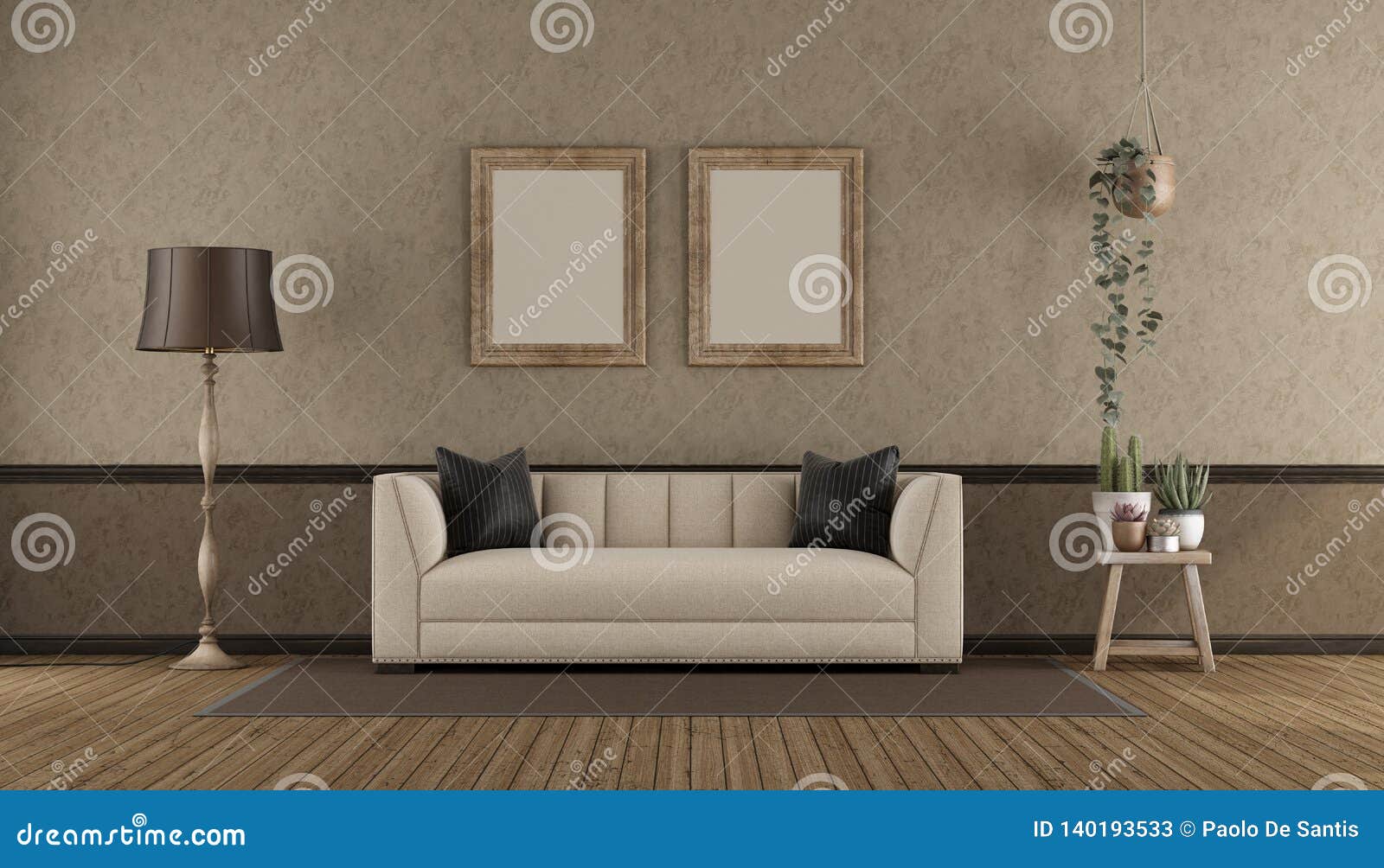 retro interio with classi sofa