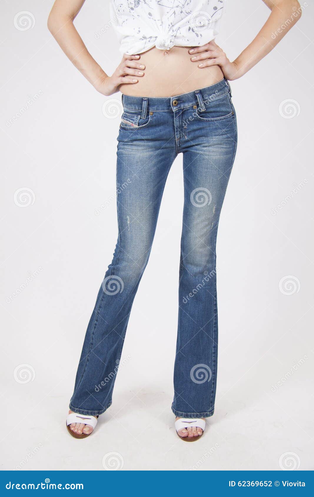 Retro jeans on slim model stock photo. Image of jeans - 62369652