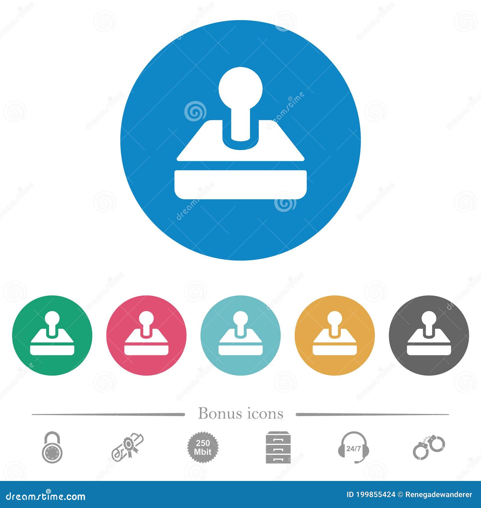 retro joystick flat round icons