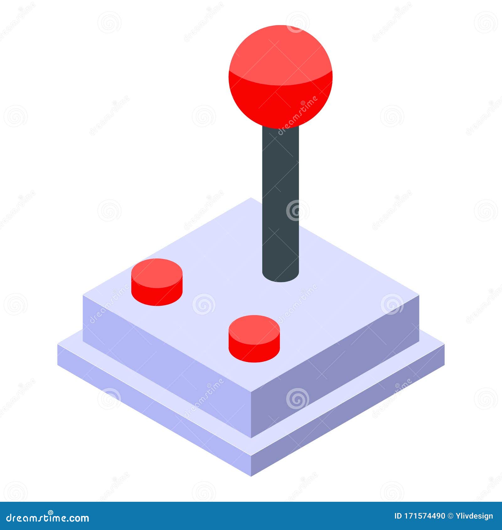 Retro Joystick Icon, Isometric Style Stock Vector - Illustration of