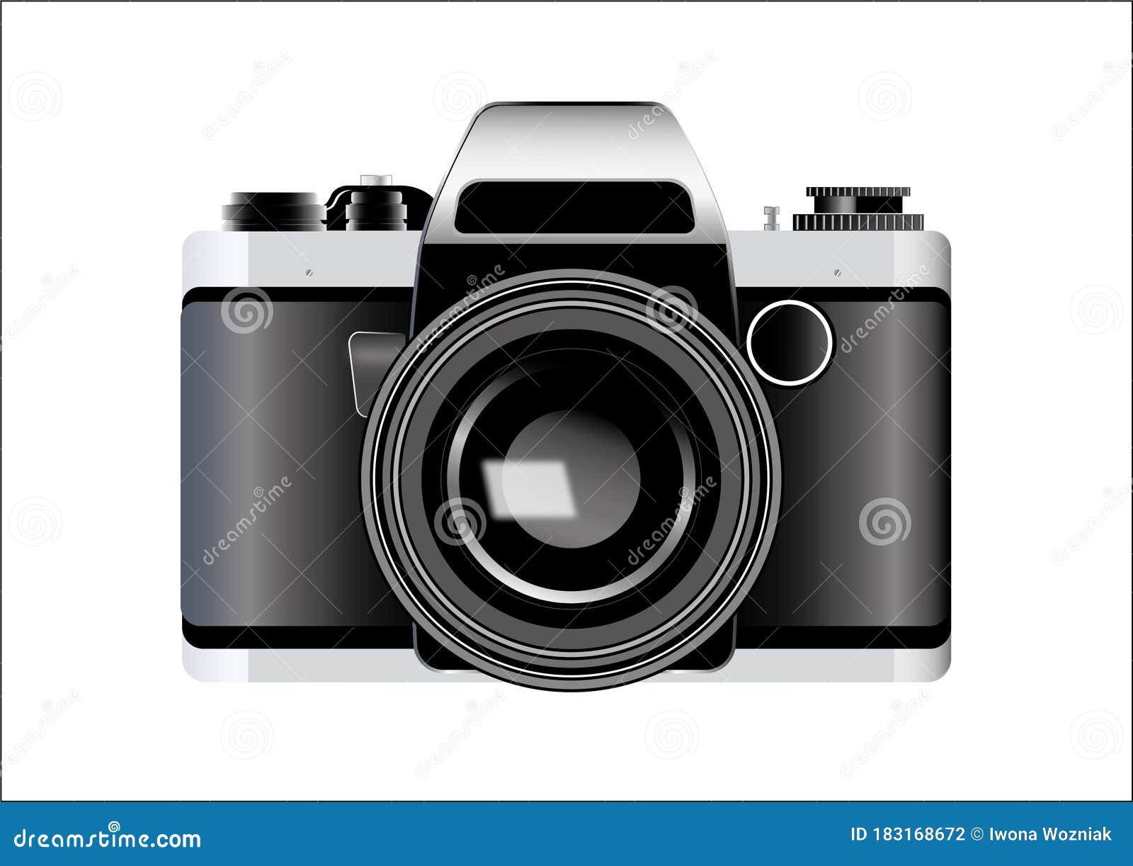 Retro- Kamera Auf 35mm Negativen Stock Abbildung - Illustration