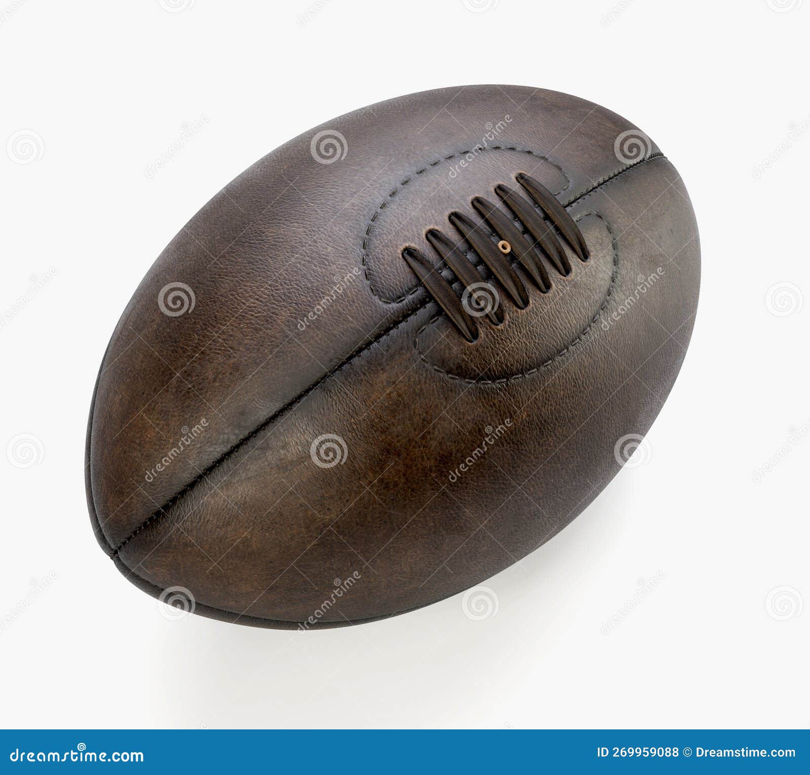 Retro Leather Rugby Ball stock illustration. Illustration of equipment