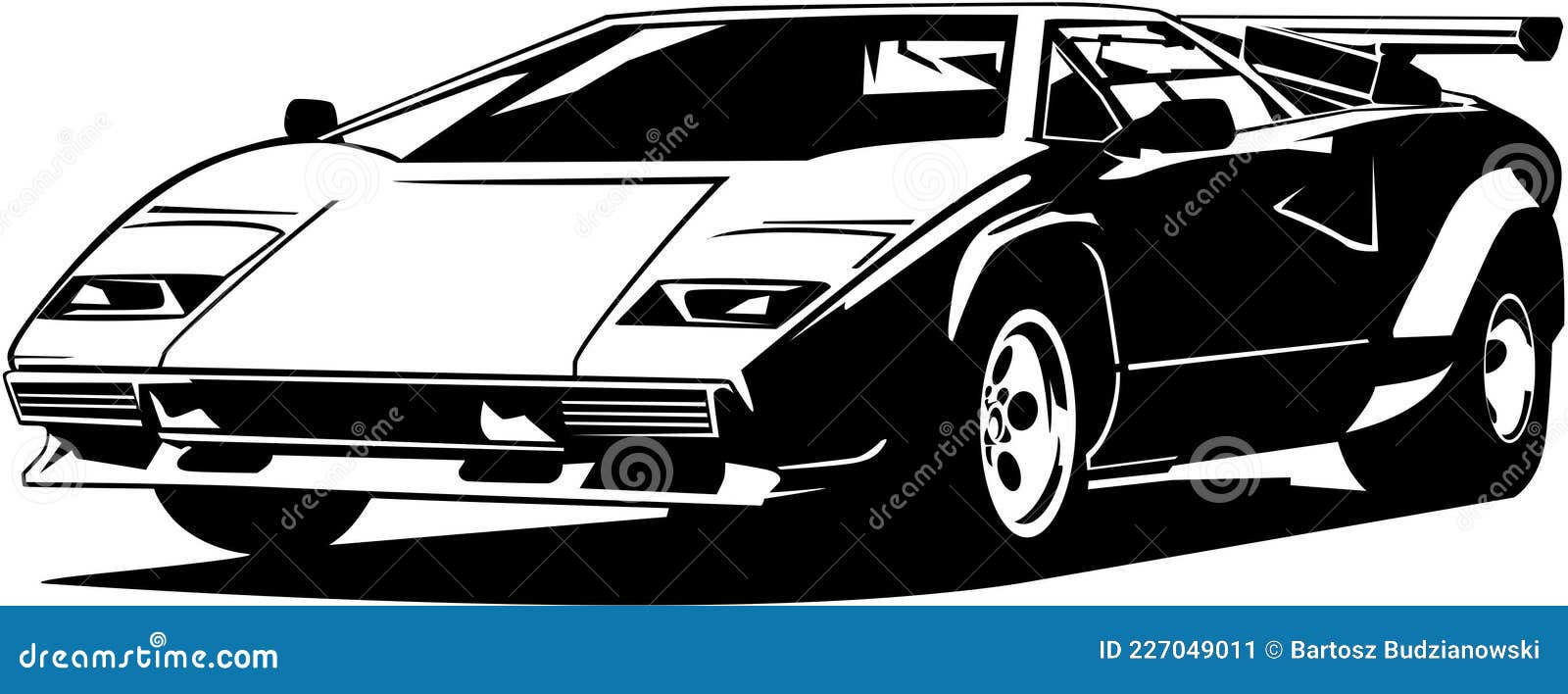 Retro Legendario Clásico Italiano Coche Deportivo Lamborghini Countach  Ilustración del Vector - Ilustración de coche, acertado: 227049011