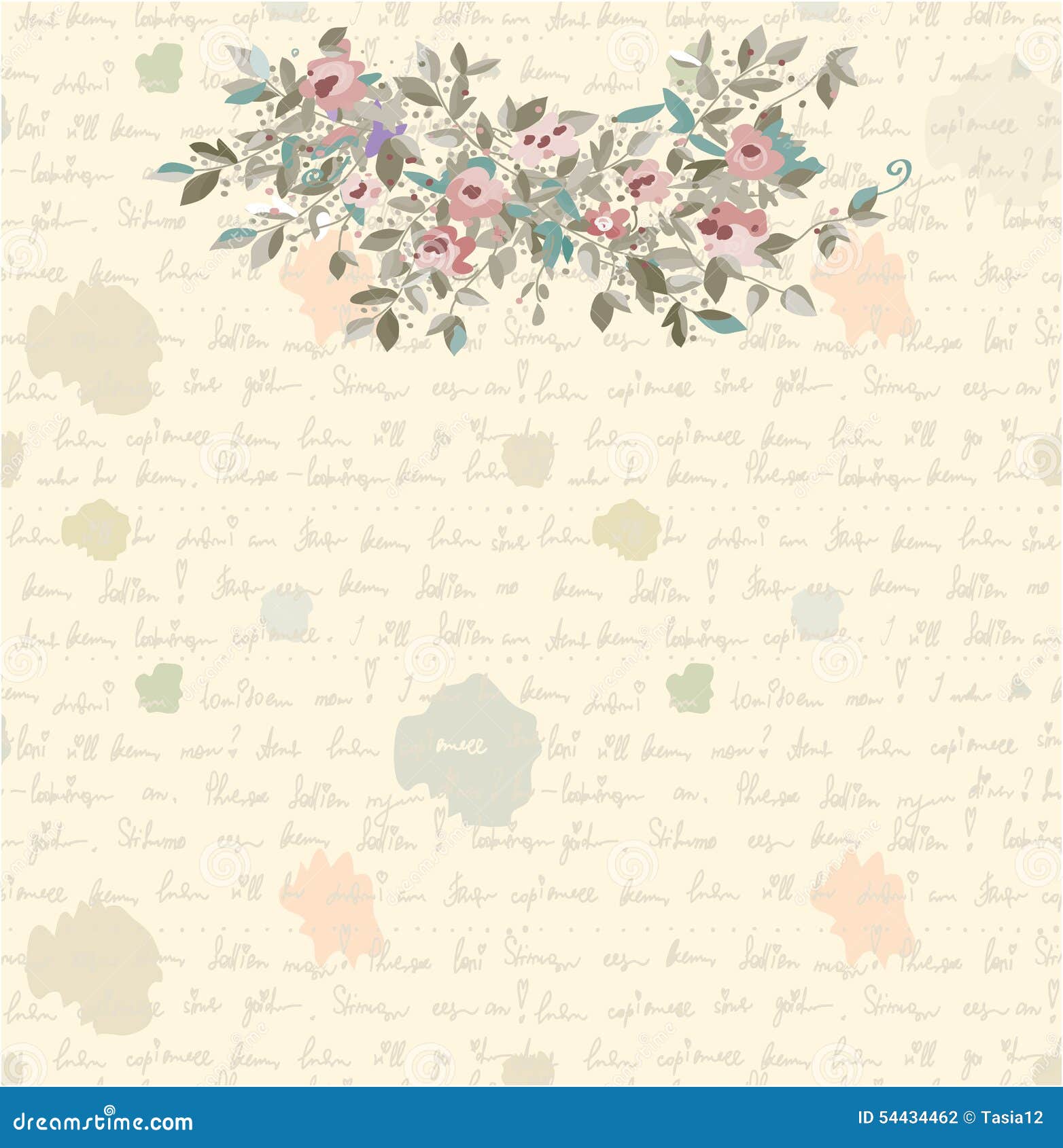 Retro Letter Background With Flowers And Text Stock Vector Image