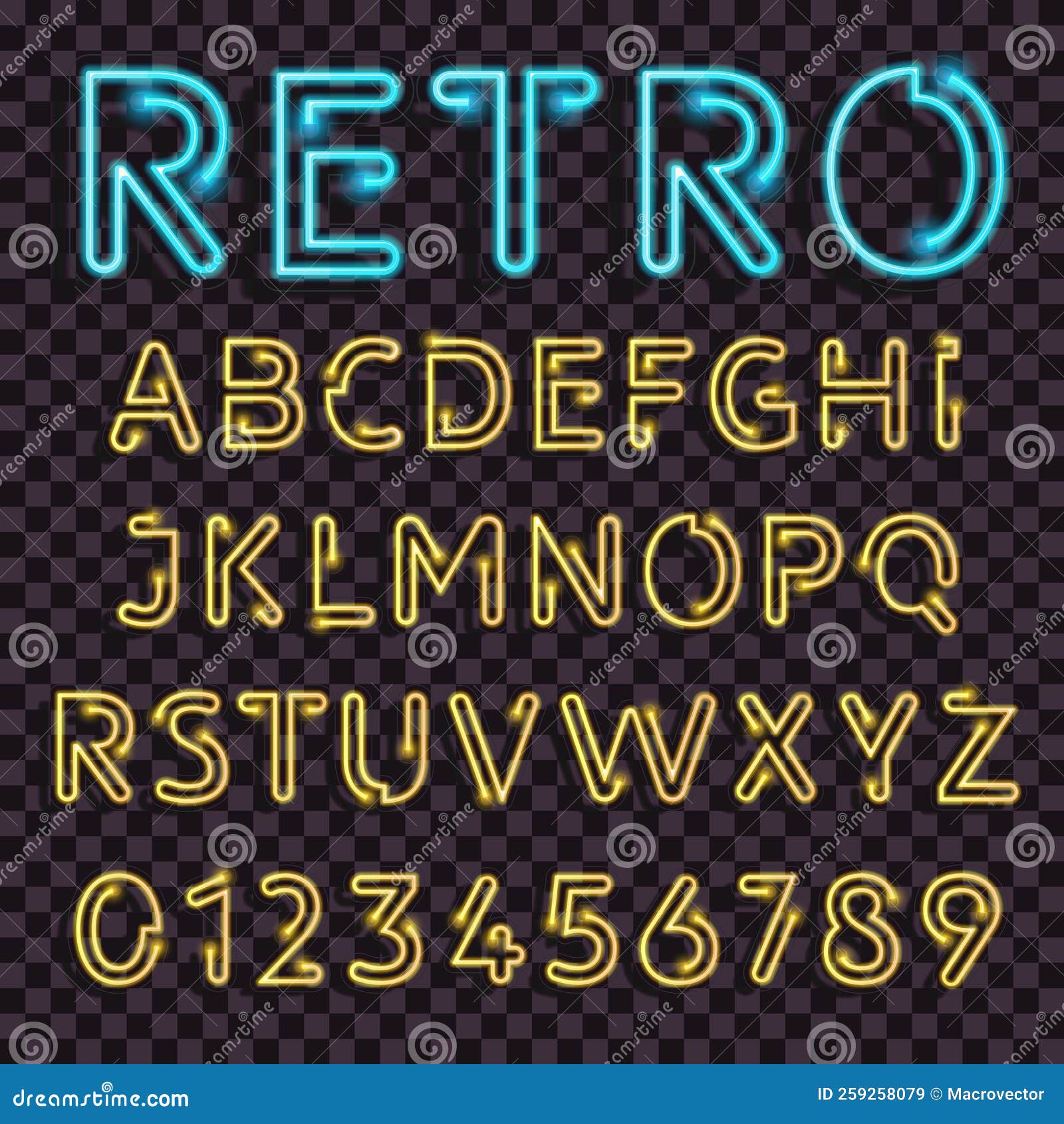 Retro Light Latin Alphabet stock image. Image of minimal - 259258079