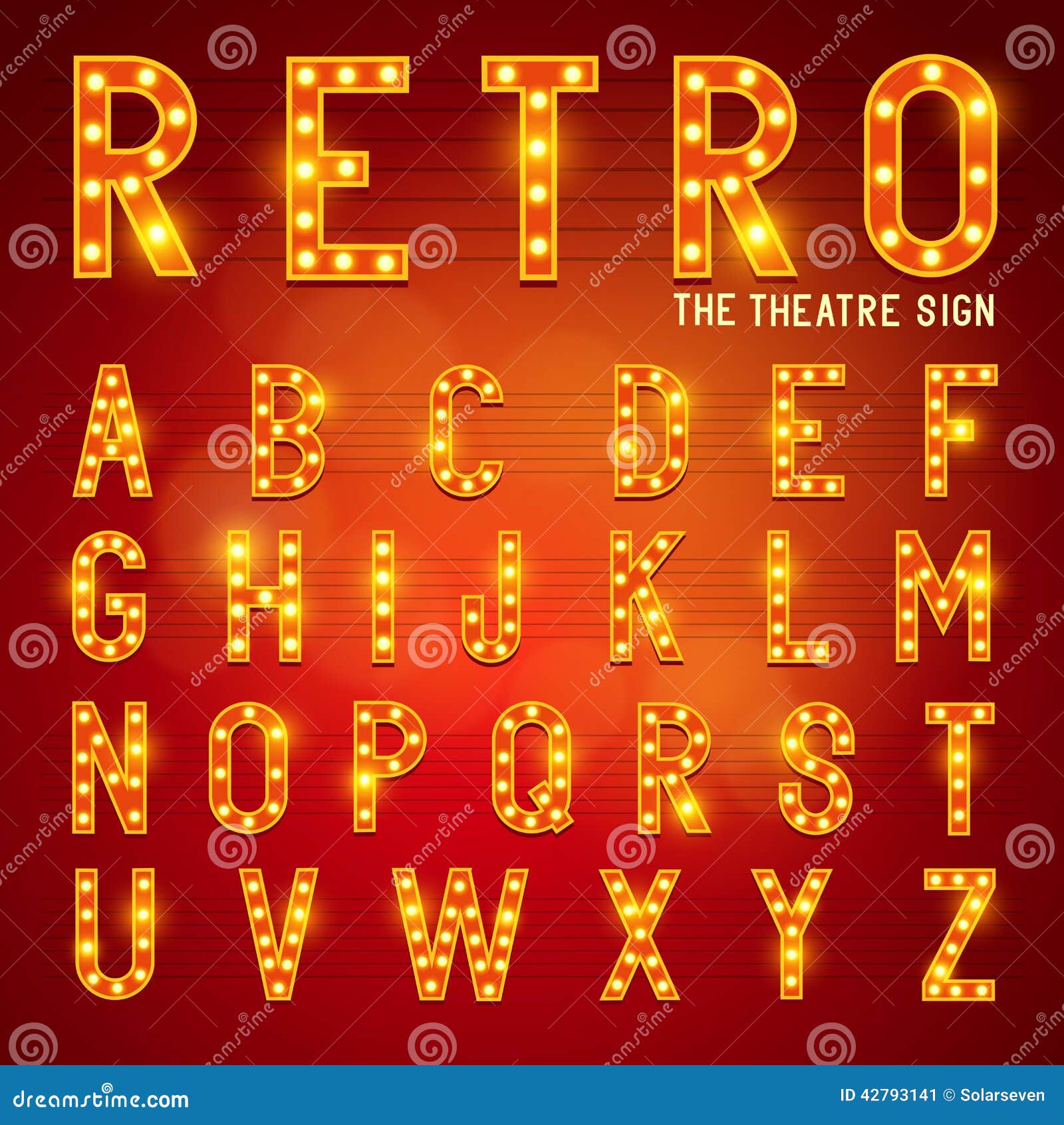 retro lightbulb alphabet