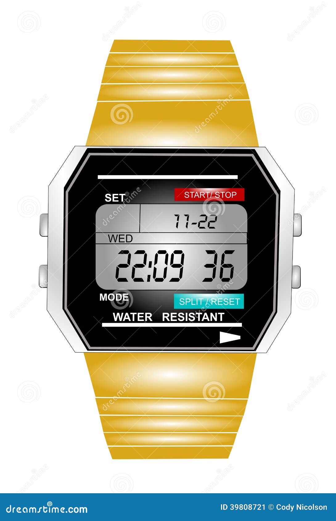 military time digital watch