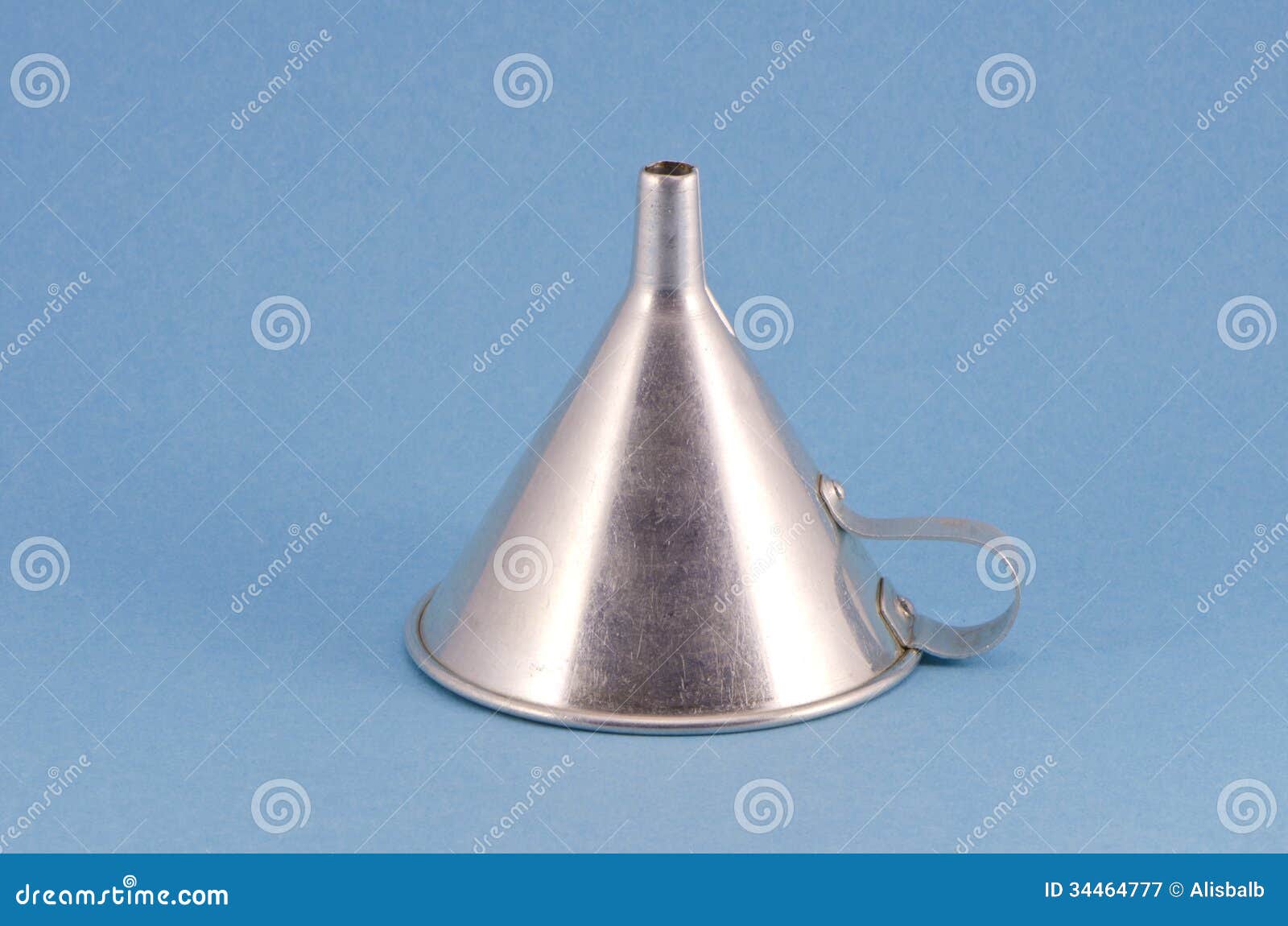 Retro Metal Funnel Hopper Tool On Blue Background RoyaltyFree Stock