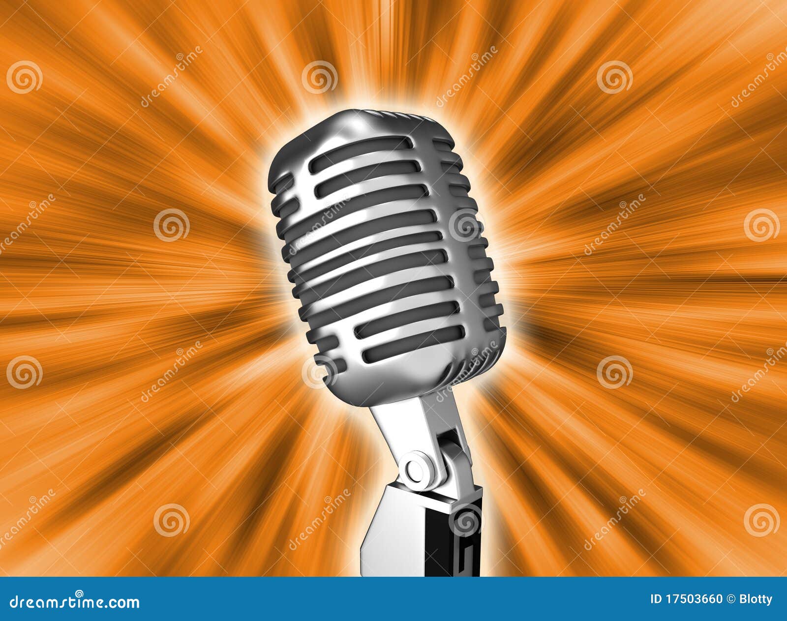 Retro Metal Microphone Over Background Stock Illustration ...