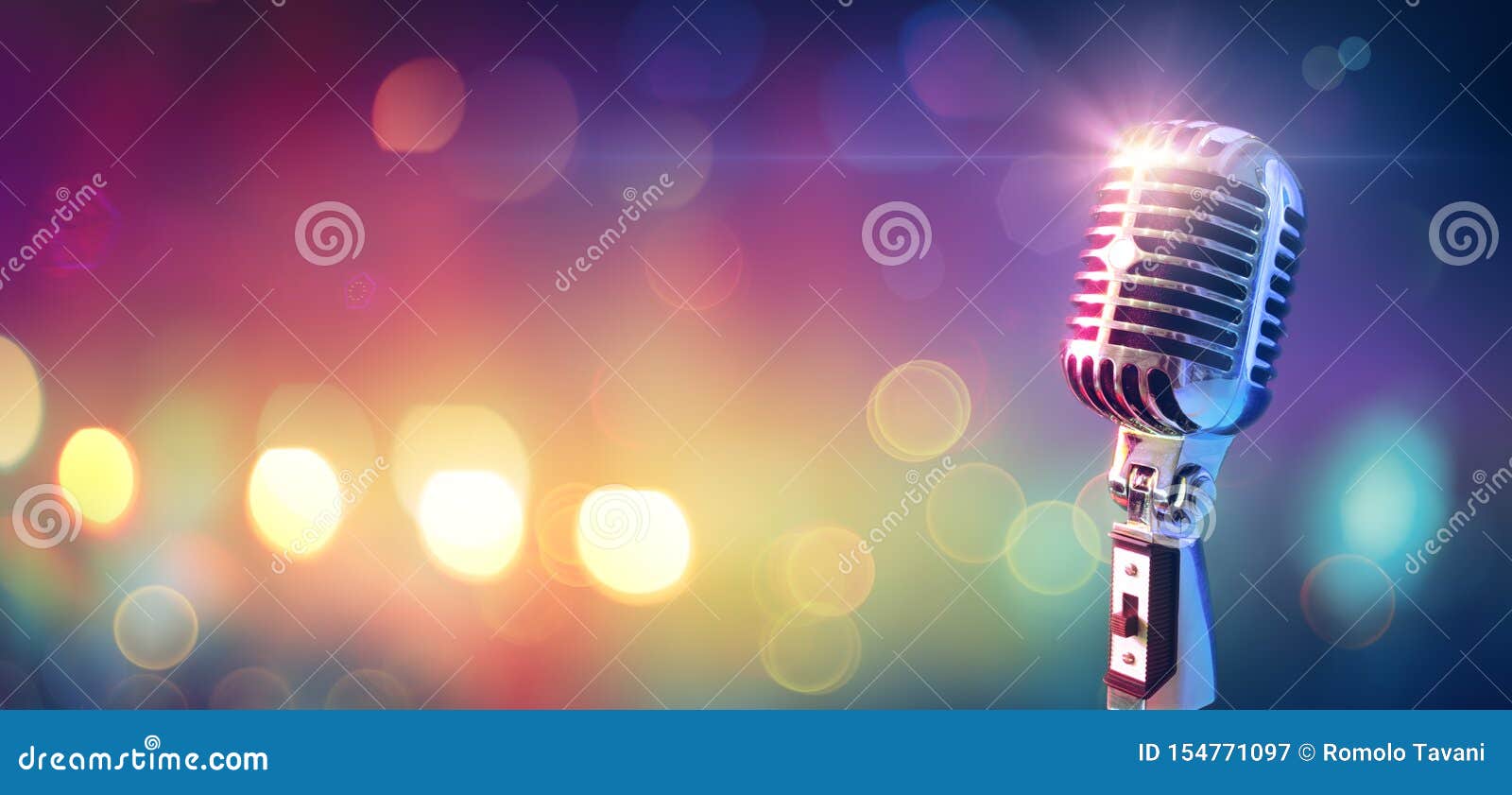 retro microphone on stage