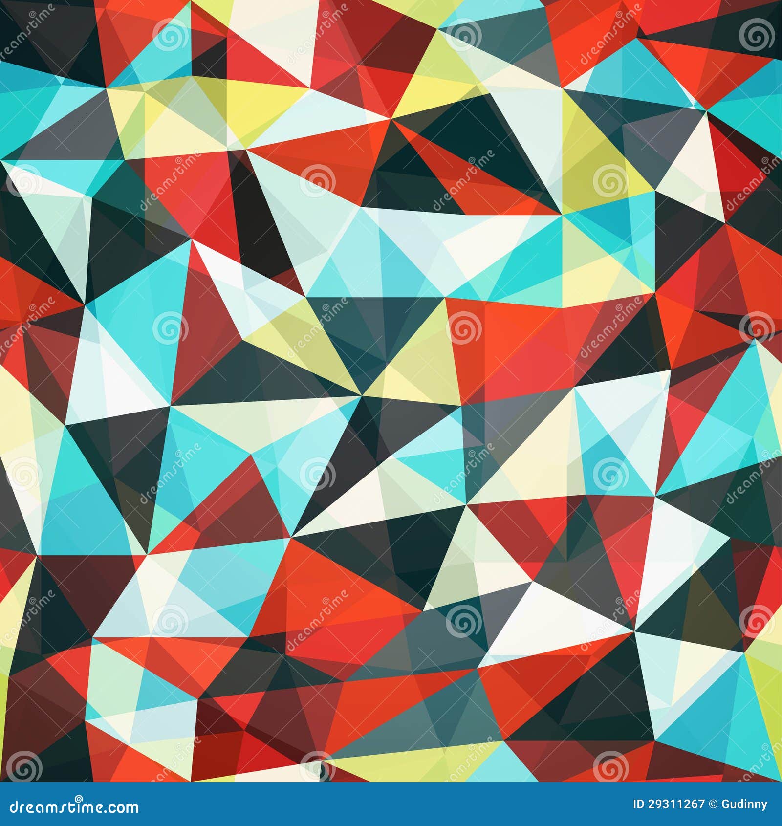 Retro Mosaic Triangle Seamless Pattern Stock Vector Illustration Of