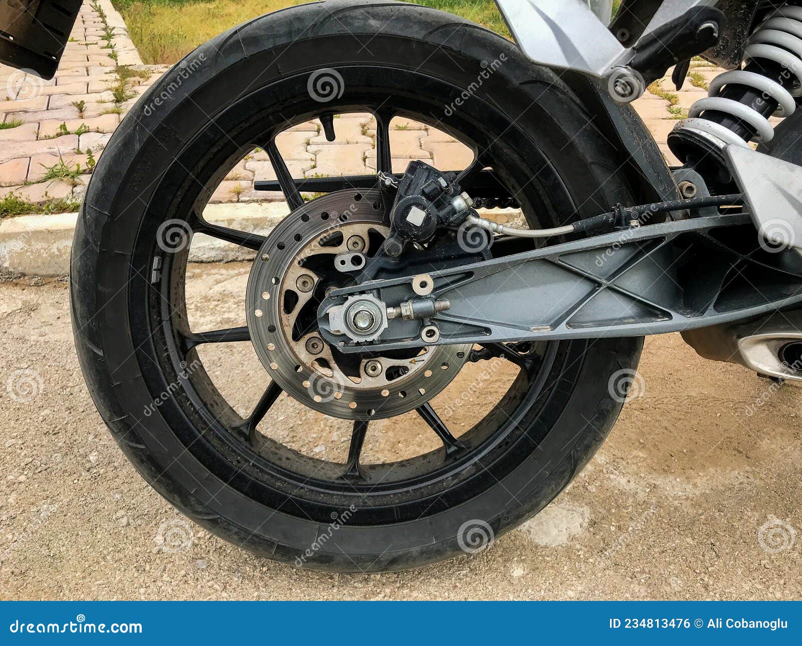 Retro Motorcycle Wheels and Parts Stock Photo Image of adventure