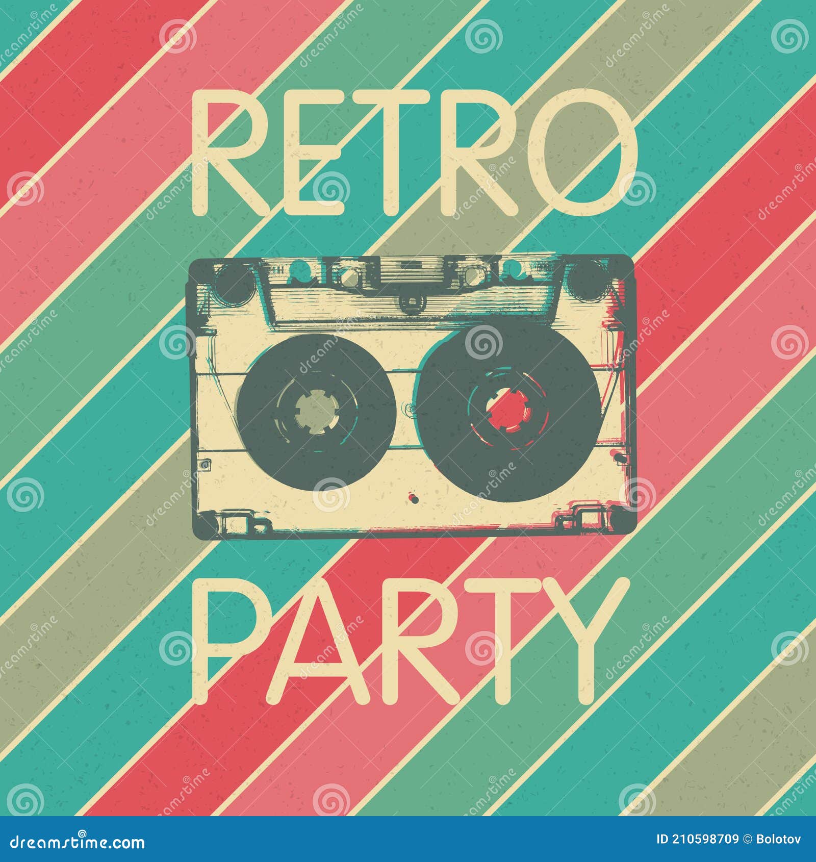 Retro Music Party Poster Design. Disco Music Vintage Party Invitation  Template Stock Vector - Illustration of disco, music: 210598709