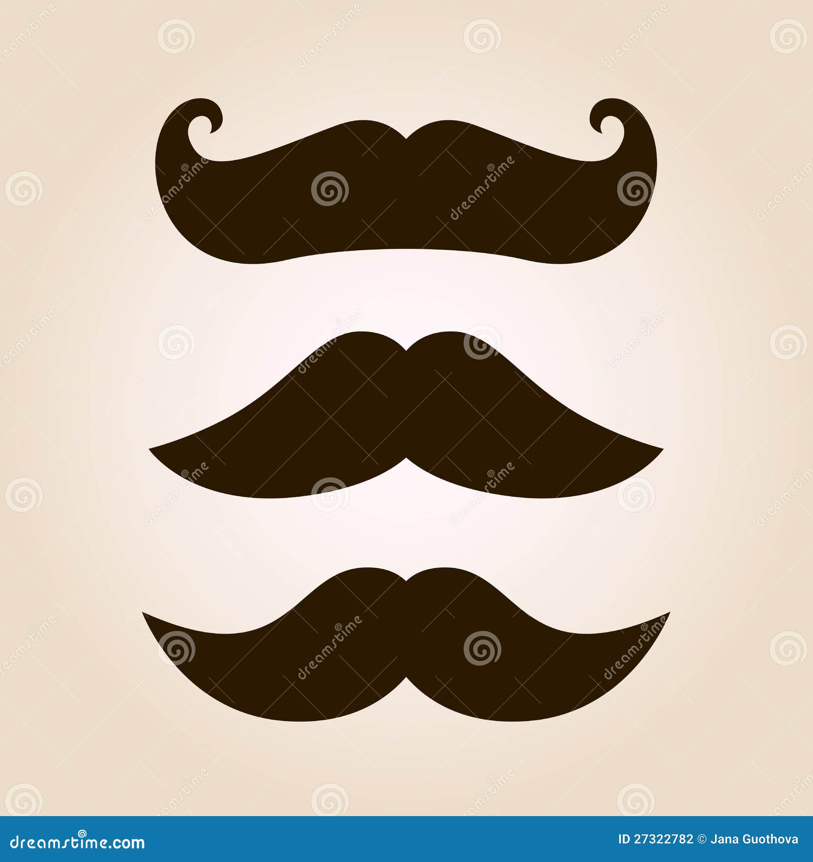 Retro Mustache Illustration Set Stock Photography - Image 