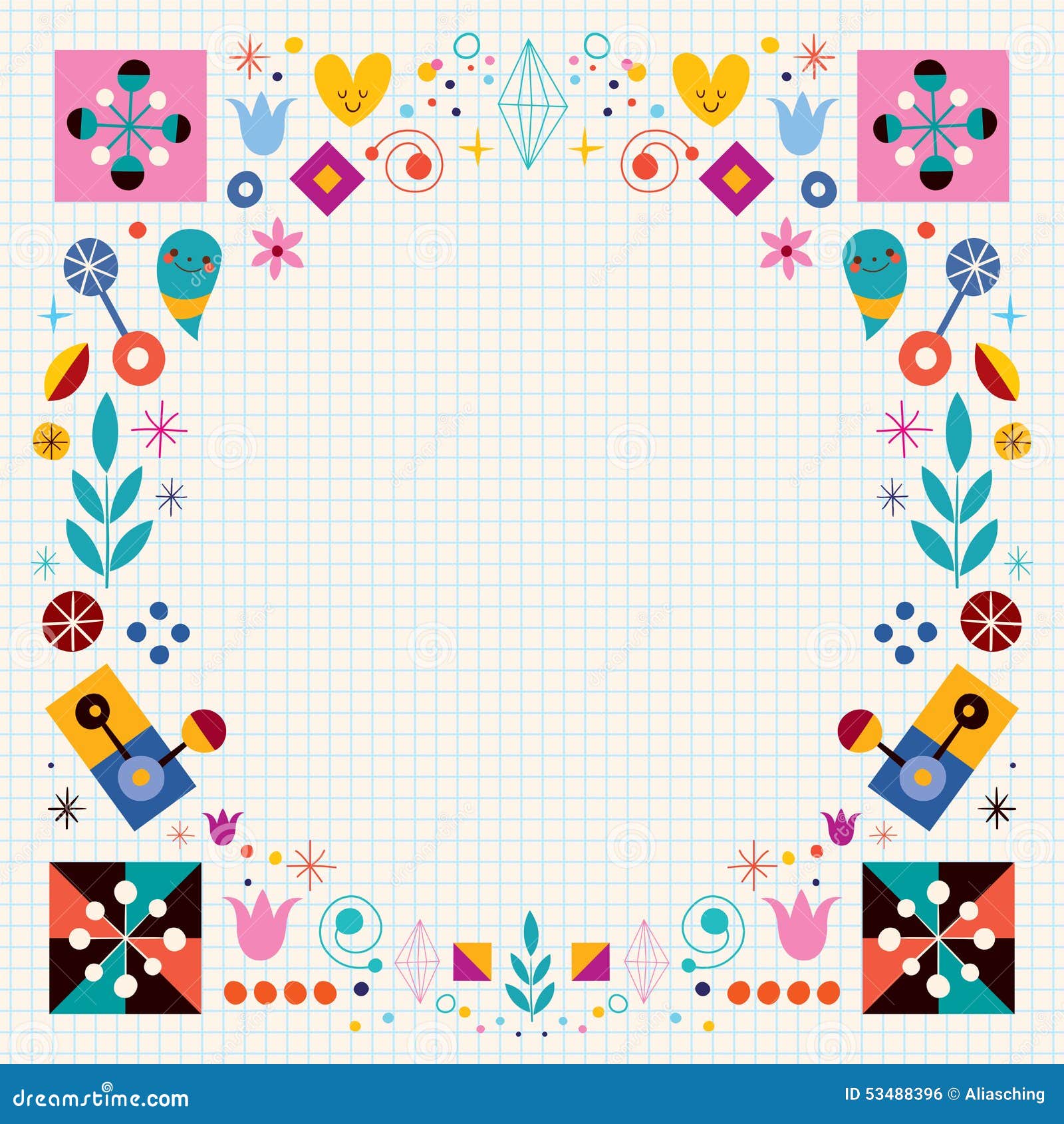 retro nature abstract art frame border background