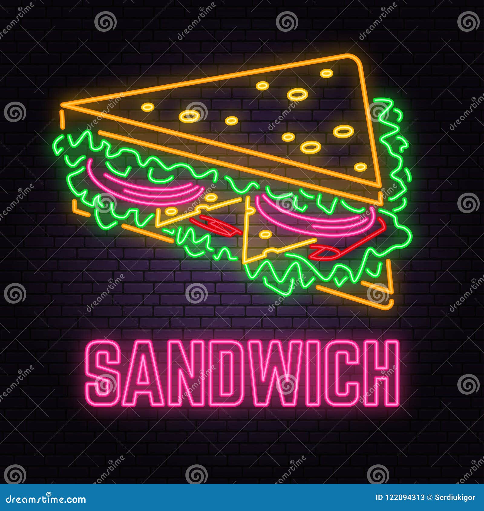 Neon Sandwich Sign Stock Illustrations – 933 Neon Sandwich Sign Stock