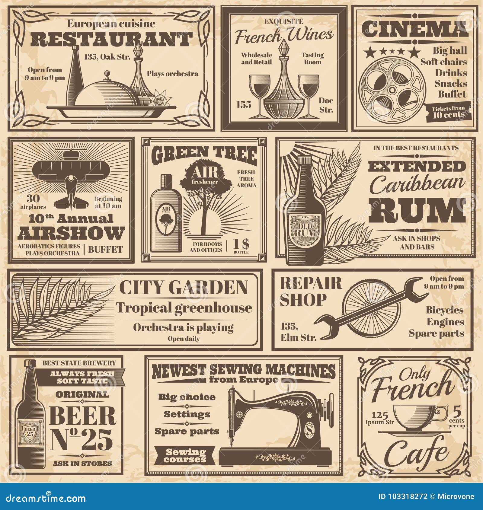 retro newspaper advertising banners   template